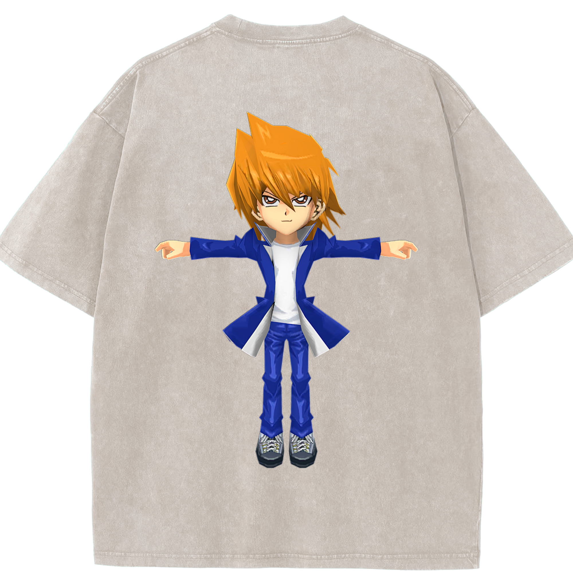 （画像用） 遊☆戯☆王 Yu-Gi-Oh! 綿100% ヴィンテージ風 半袖Tシャツ（背面プリント）