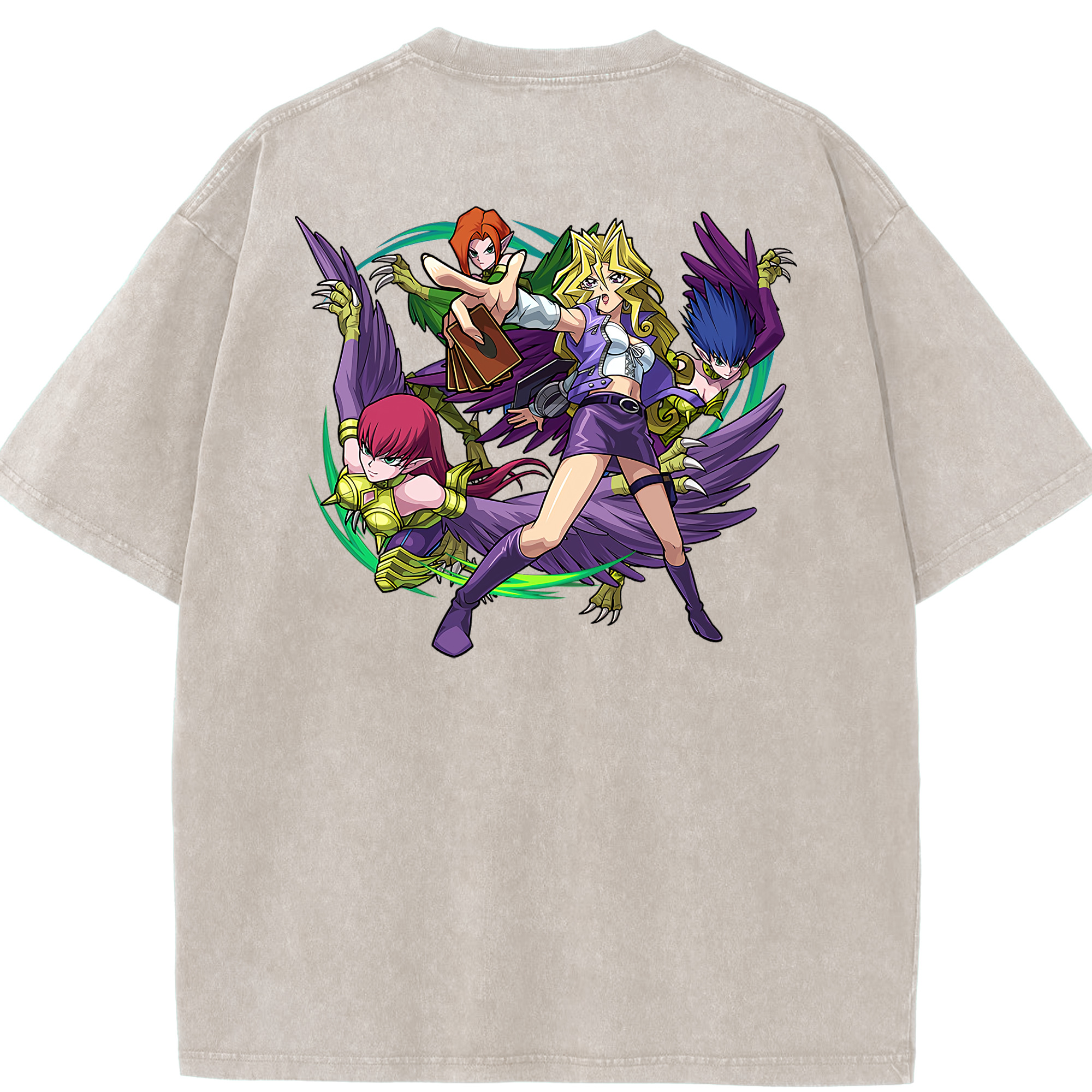 （画像用） 遊☆戯☆王 Yu-Gi-Oh! 綿100% ヴィンテージ風 半袖Tシャツ（背面プリント）