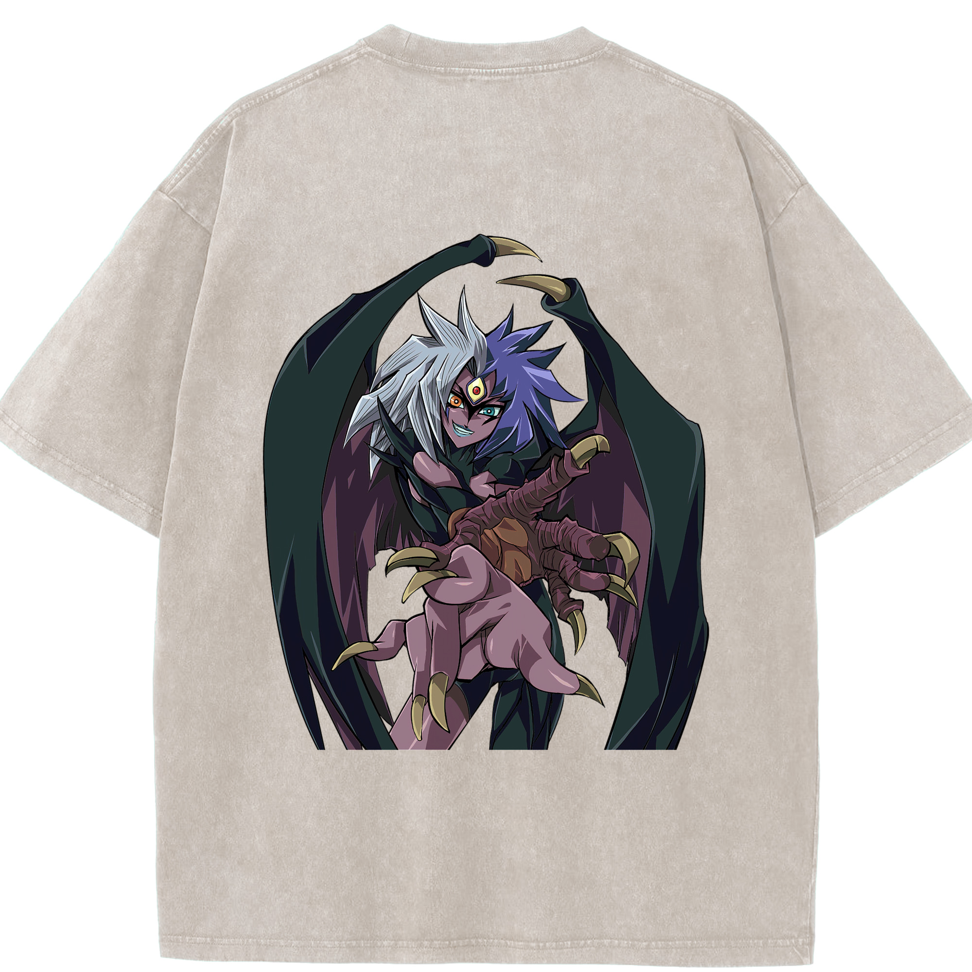 （画像用） 遊☆戯☆王 Yu-Gi-Oh! 綿100% ヴィンテージ風 半袖Tシャツ（背面プリント）