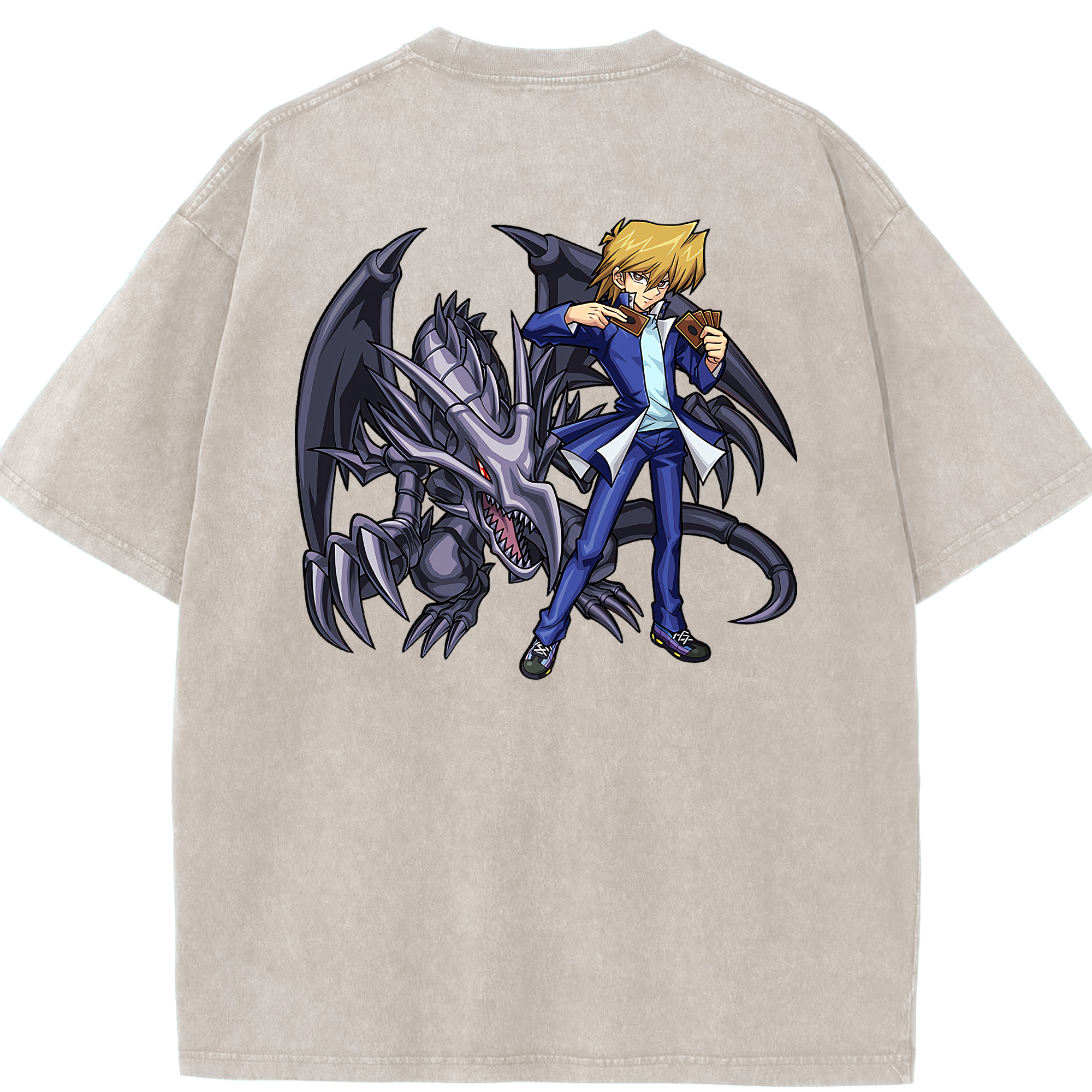 （画像用） 遊☆戯☆王 Yu-Gi-Oh! 綿100% ヴィンテージ風 半袖Tシャツ（背面プリント）