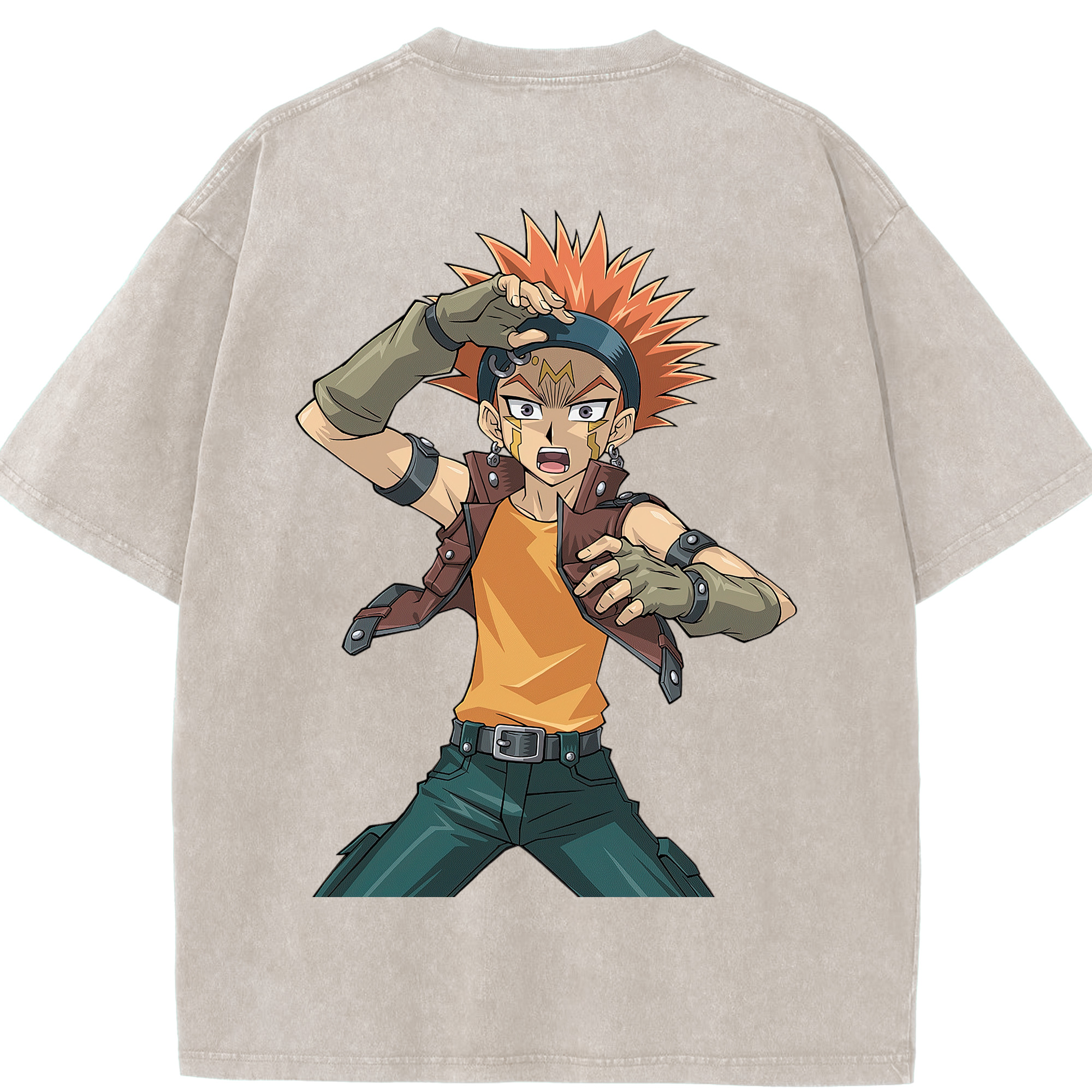 （画像用） 遊☆戯☆王 Yu-Gi-Oh! 綿100% ヴィンテージ風 半袖Tシャツ（背面プリント）