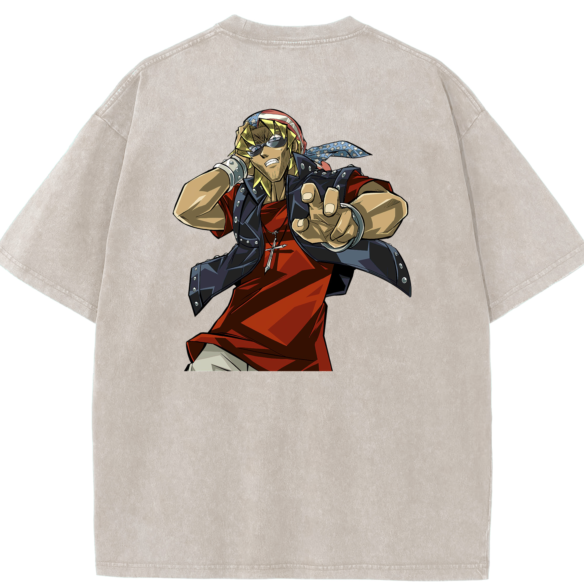 （画像用） 遊☆戯☆王 Yu-Gi-Oh! 綿100% ヴィンテージ風 半袖Tシャツ（背面プリント）