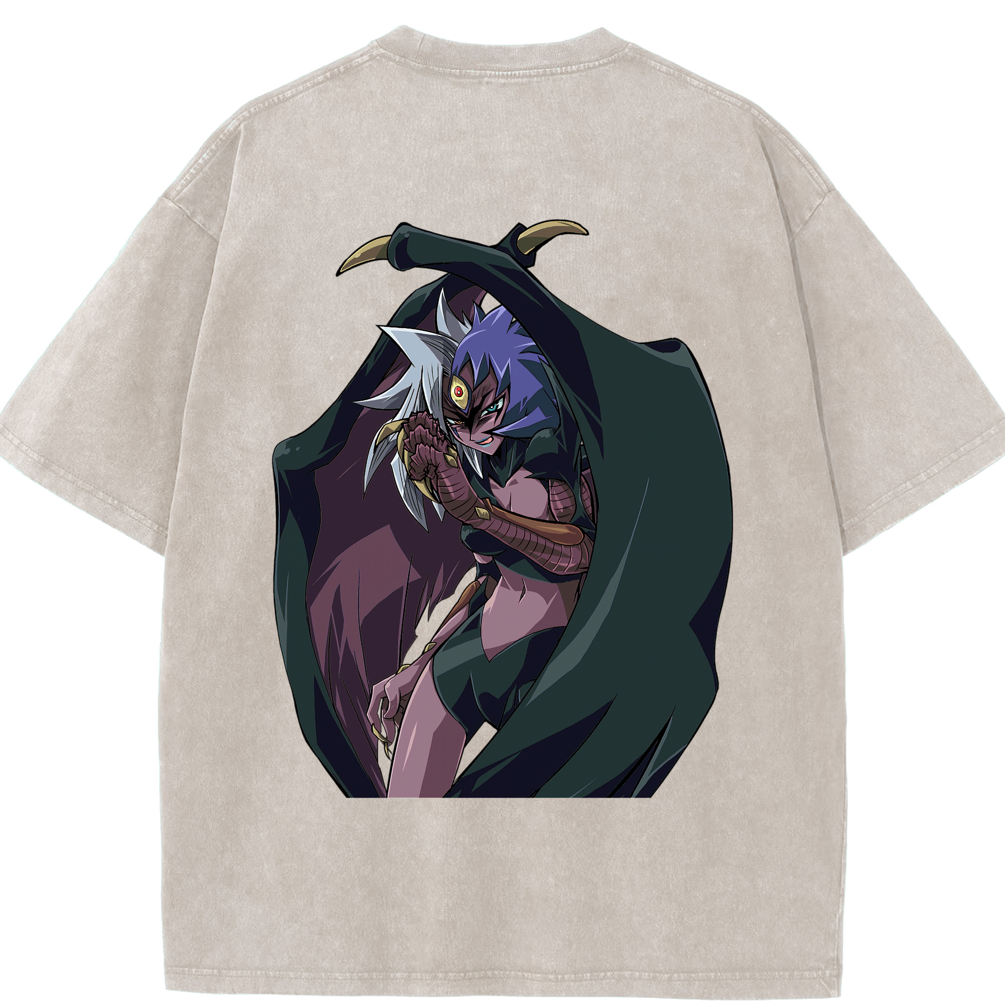 （画像用） 遊☆戯☆王 Yu-Gi-Oh! 綿100% ヴィンテージ風 半袖Tシャツ（背面プリント）