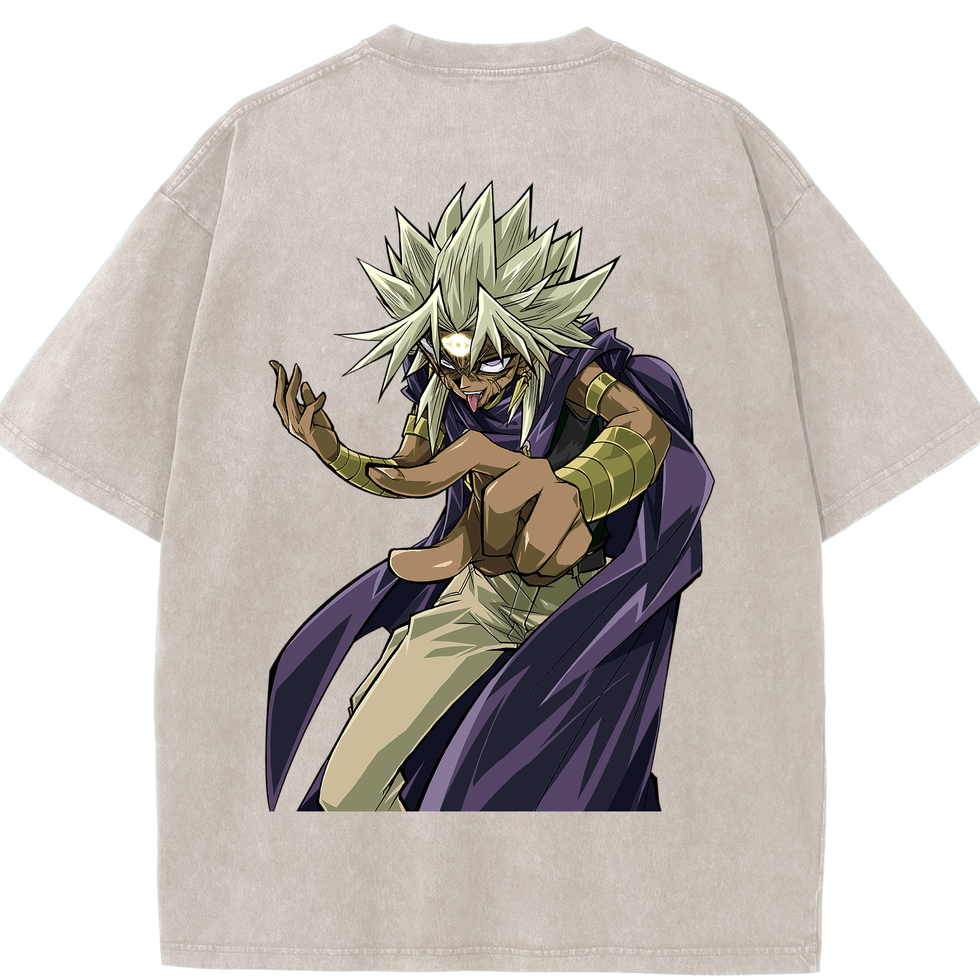 （画像用） 遊☆戯☆王 Yu-Gi-Oh! 綿100% ヴィンテージ風 半袖Tシャツ（背面プリント）