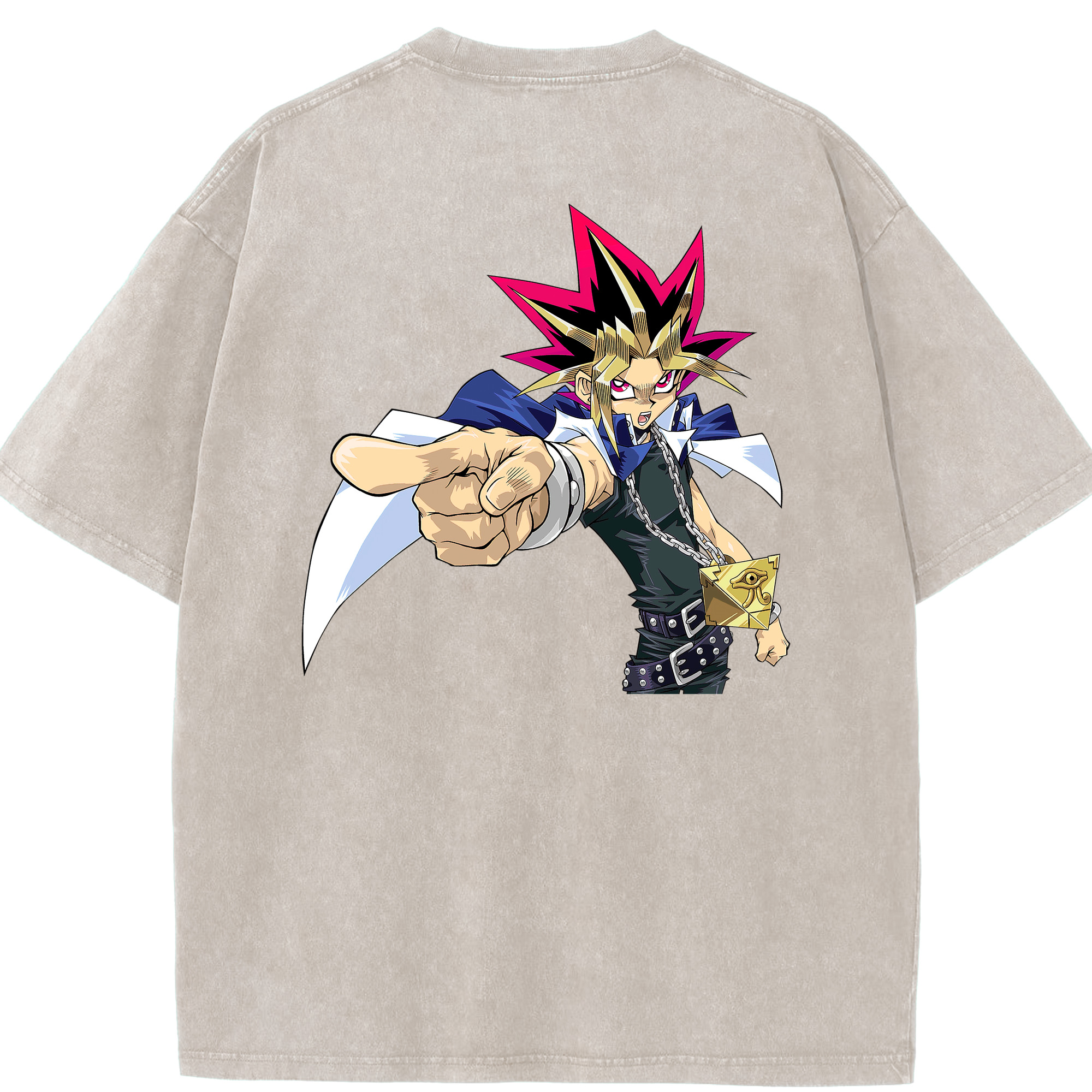 （画像用） 遊☆戯☆王 Yu-Gi-Oh! 綿100% ヴィンテージ風 半袖Tシャツ（背面プリント）