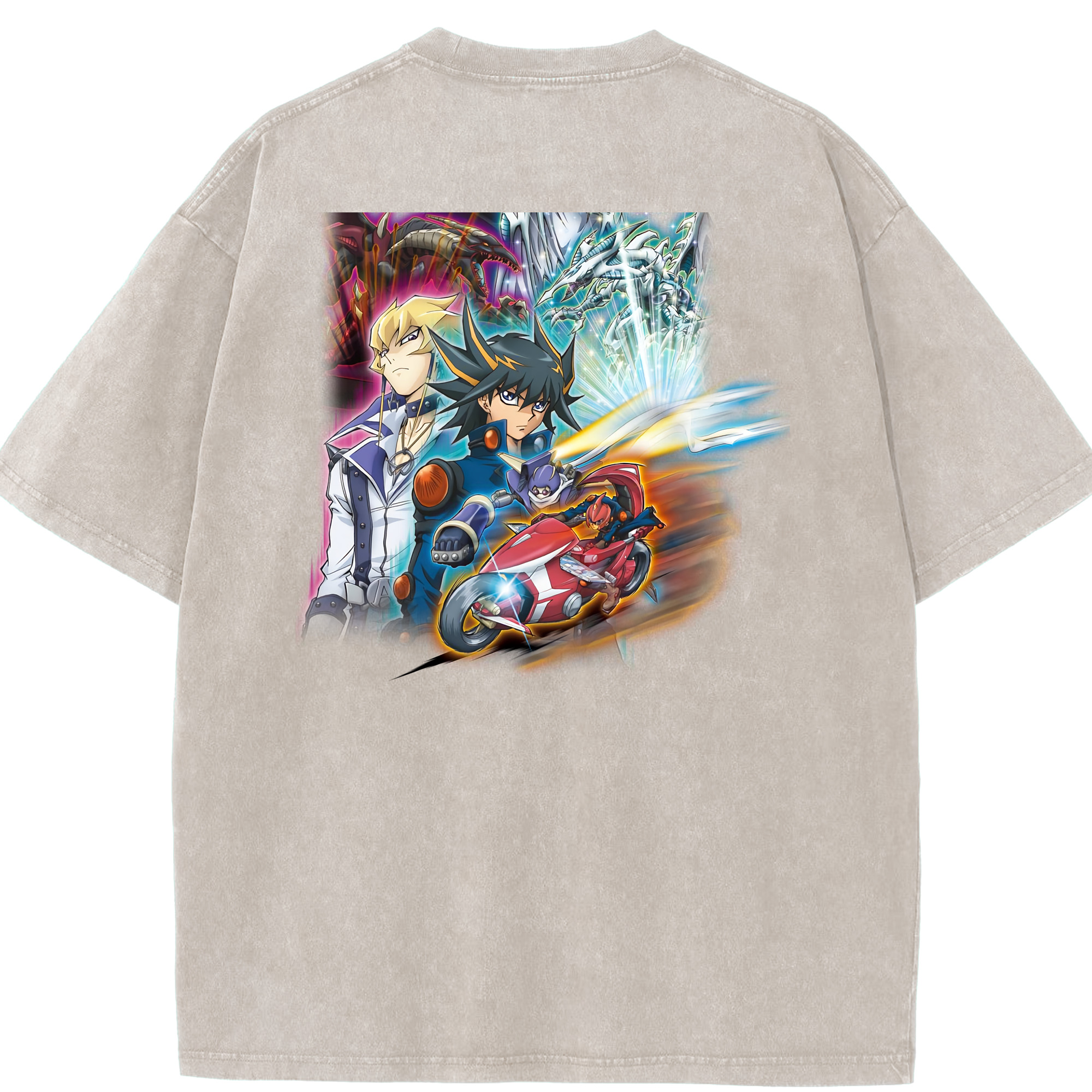 （画像用） 遊☆戯☆王 Yu-Gi-Oh! 綿100% ヴィンテージ風 半袖Tシャツ（背面プリント）