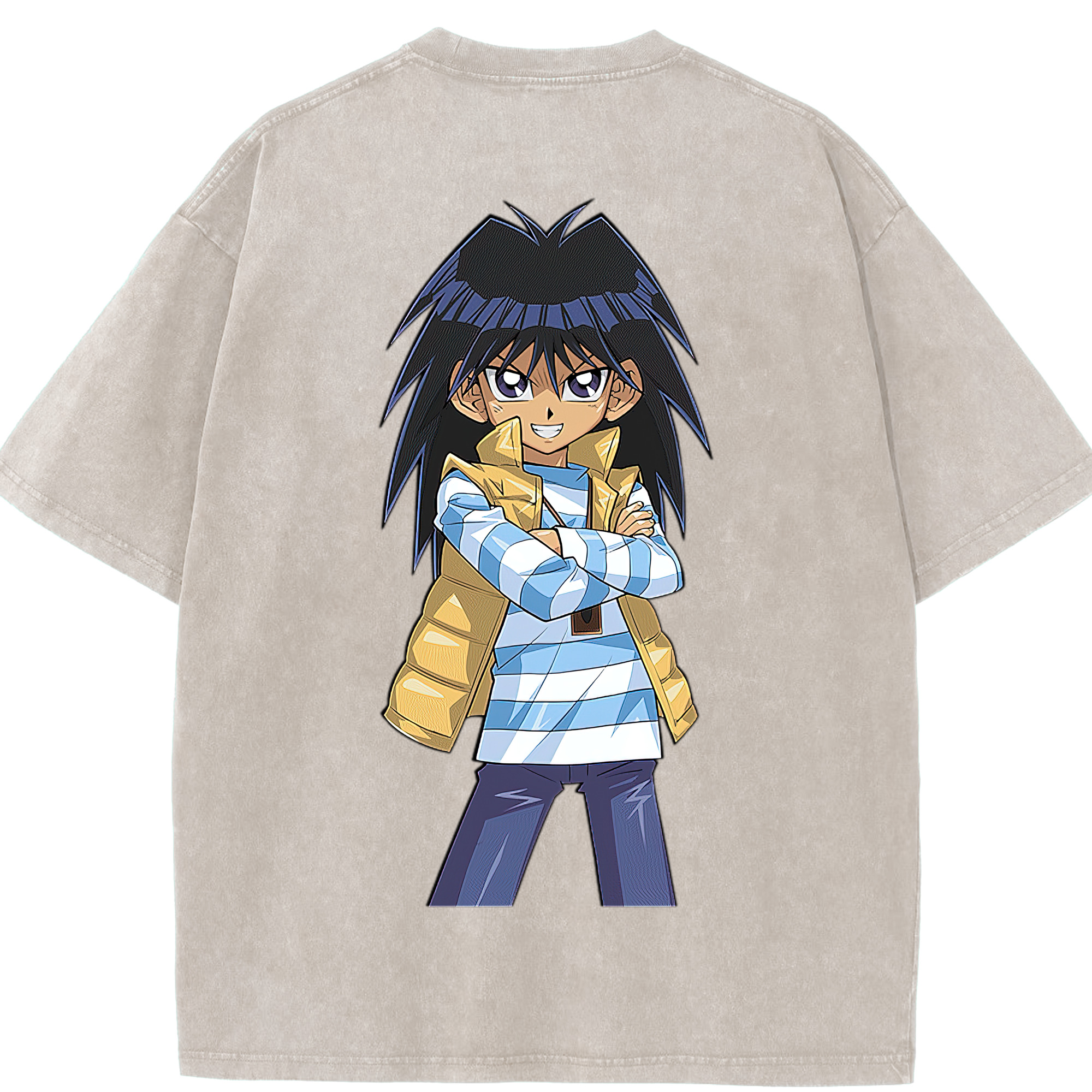 （画像用） 遊☆戯☆王 Yu-Gi-Oh! 綿100% ヴィンテージ風 半袖Tシャツ（背面プリント）