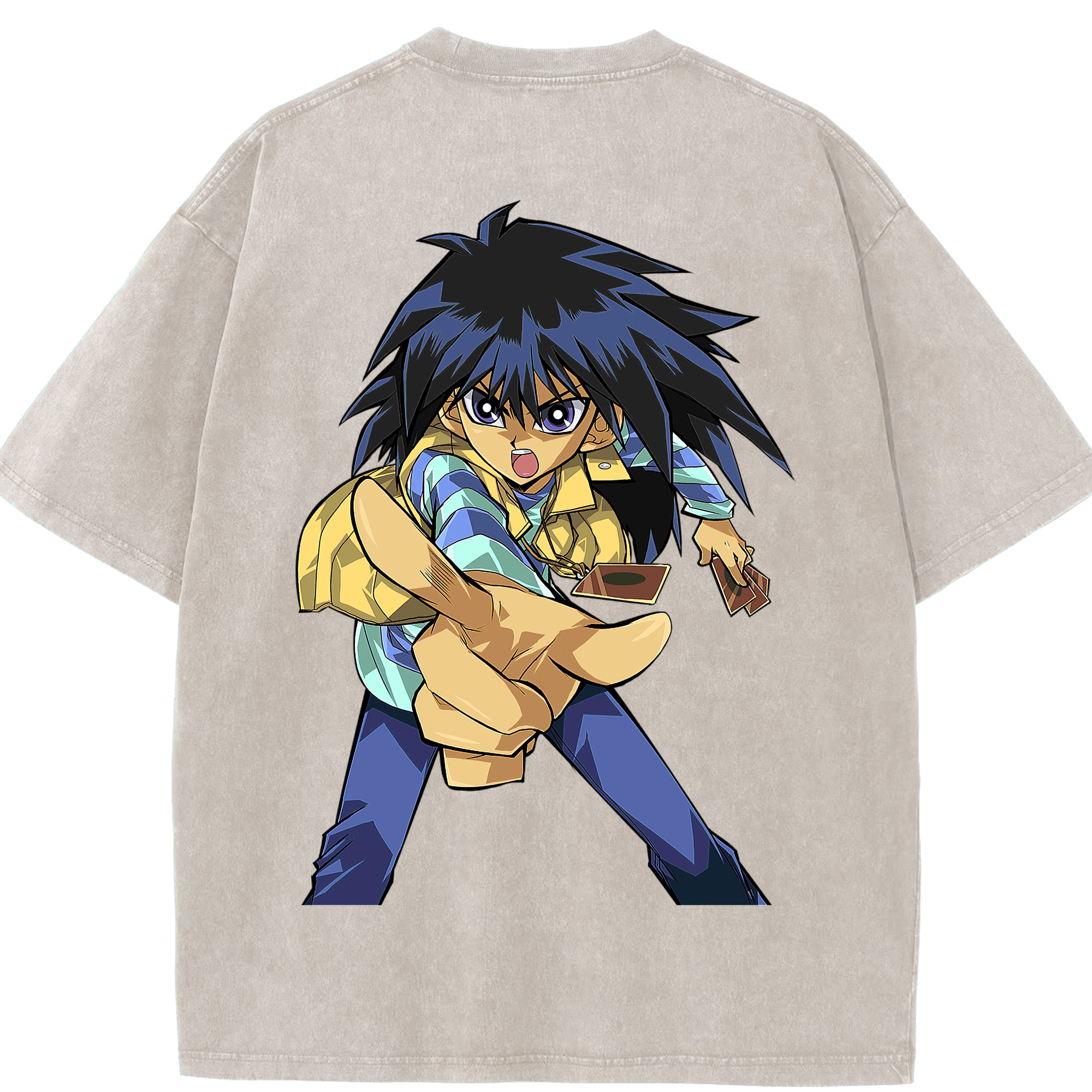 （画像用） 遊☆戯☆王 Yu-Gi-Oh! 綿100% ヴィンテージ風 半袖Tシャツ（背面プリント）