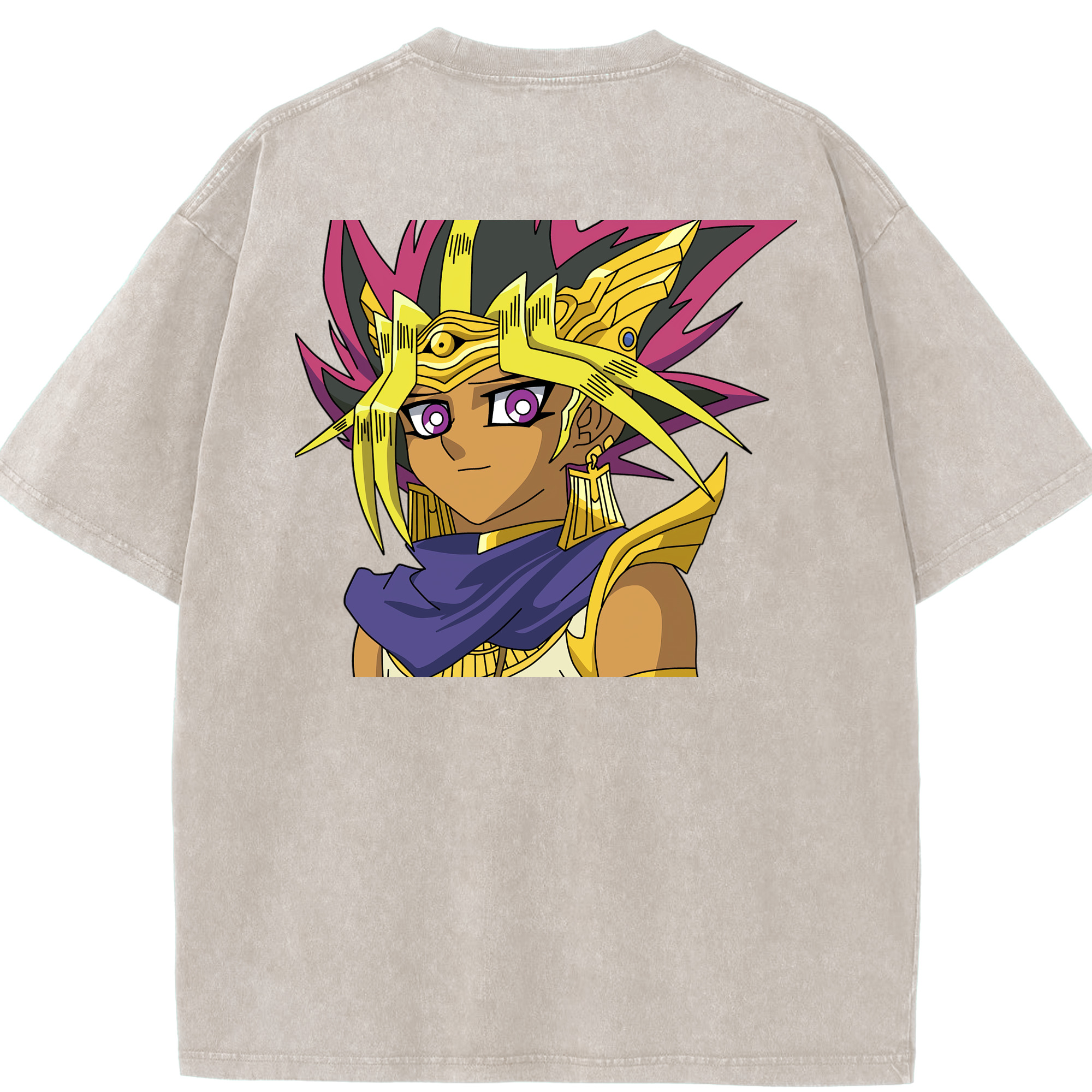 （画像用） 遊☆戯☆王 Yu-Gi-Oh! 綿100% ヴィンテージ風 半袖Tシャツ（背面プリント）