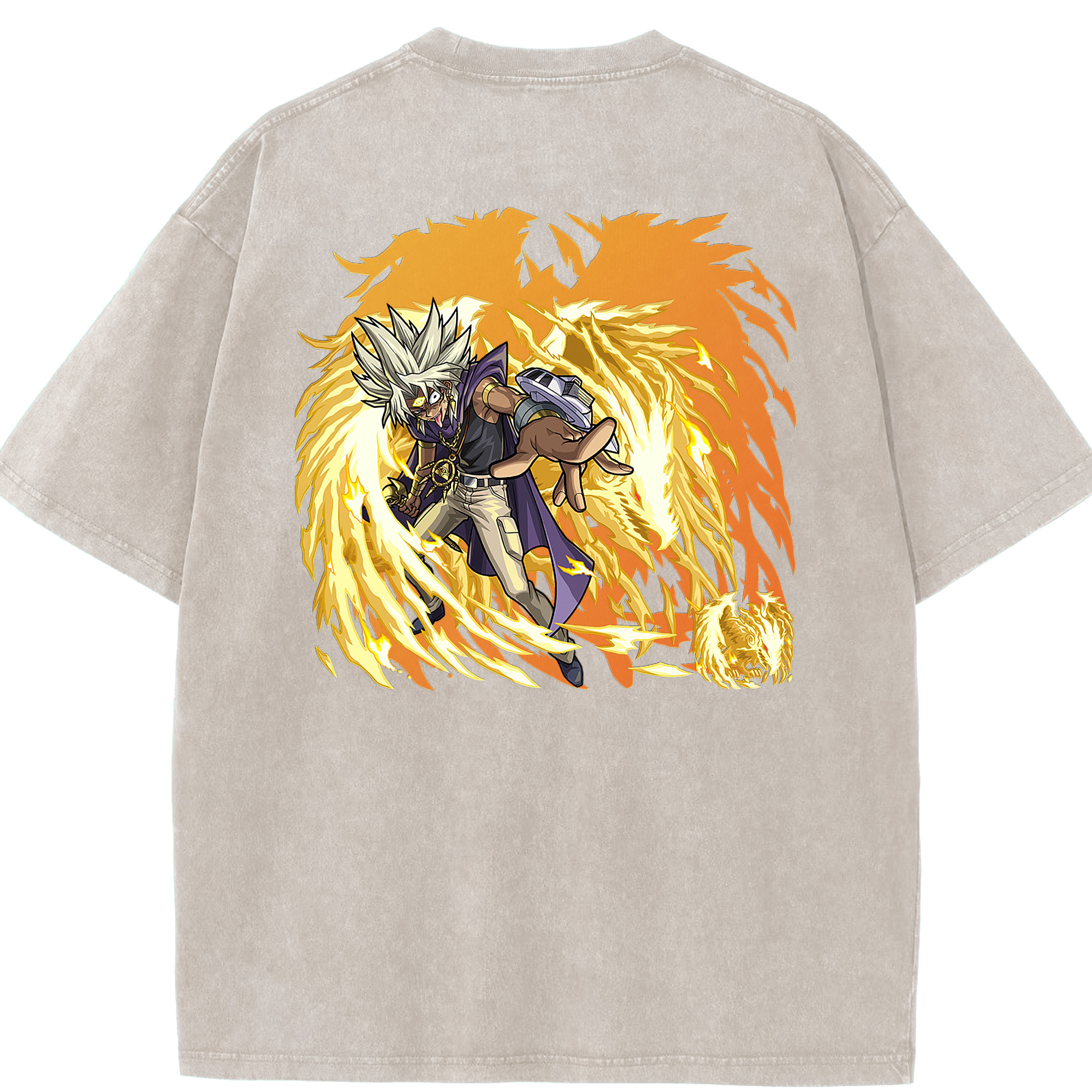 （画像用） 遊☆戯☆王 Yu-Gi-Oh! 綿100% ヴィンテージ風 半袖Tシャツ（背面プリント）
