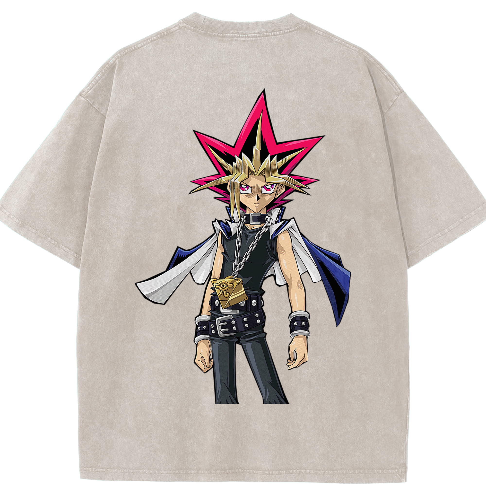 （画像用） 遊☆戯☆王 Yu-Gi-Oh! 綿100% ヴィンテージ風 半袖Tシャツ（背面プリント）