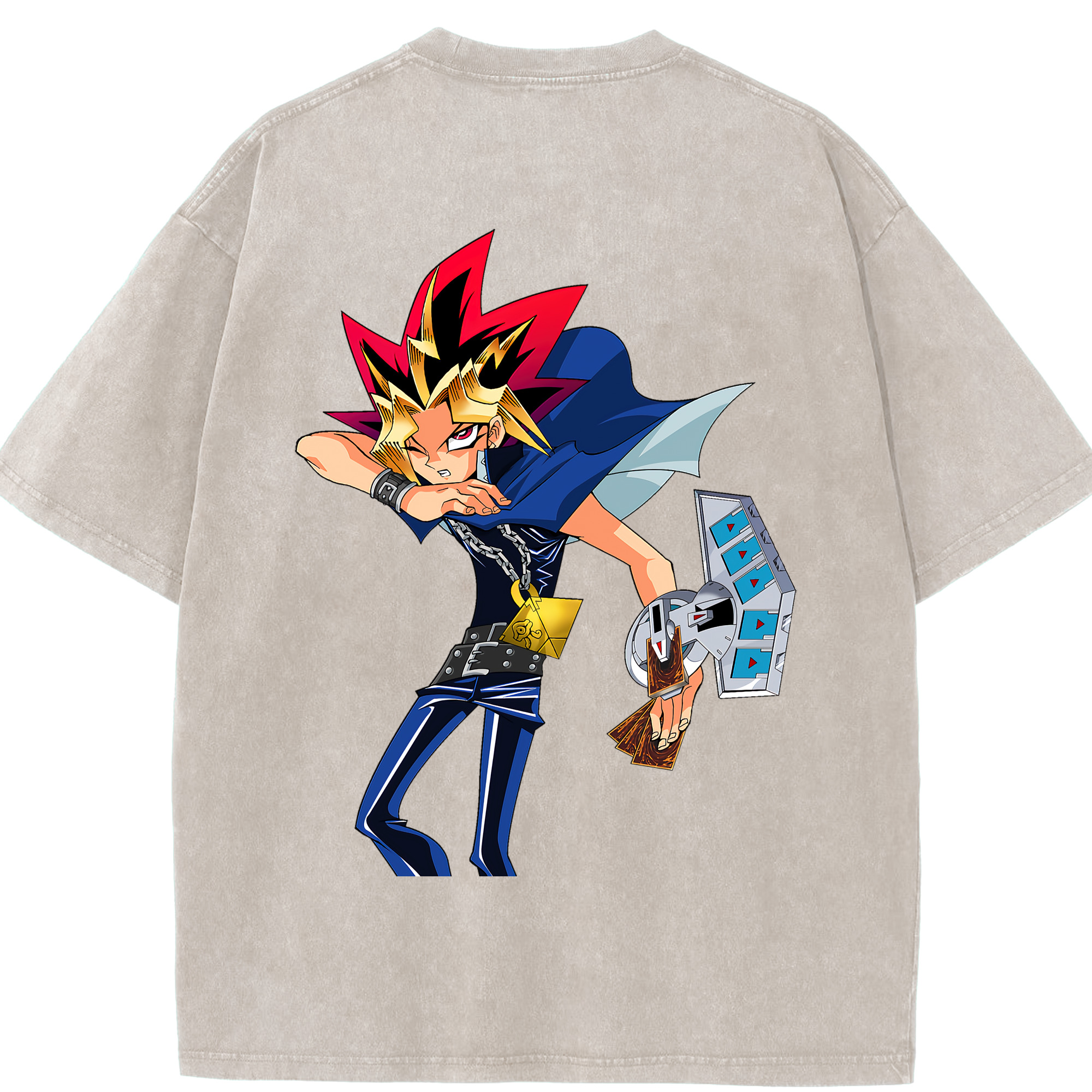 （画像用） 遊☆戯☆王 Yu-Gi-Oh! 綿100% ヴィンテージ風 半袖Tシャツ（背面プリント）