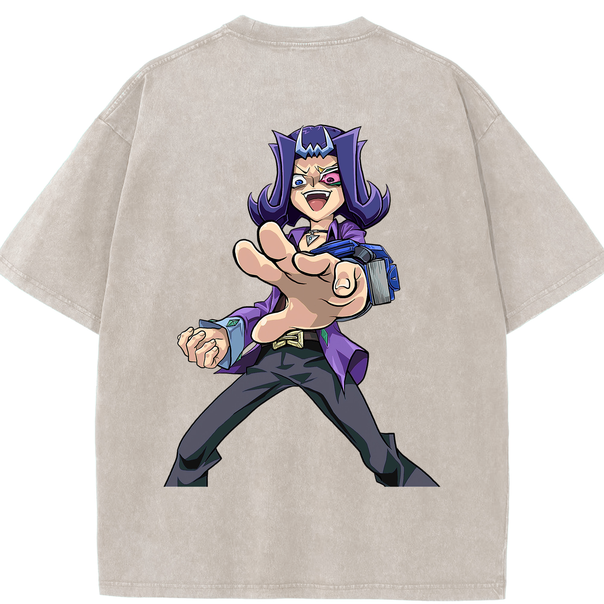 （画像用） 遊☆戯☆王 Yu-Gi-Oh! 綿100% ヴィンテージ風 半袖Tシャツ（背面プリント）