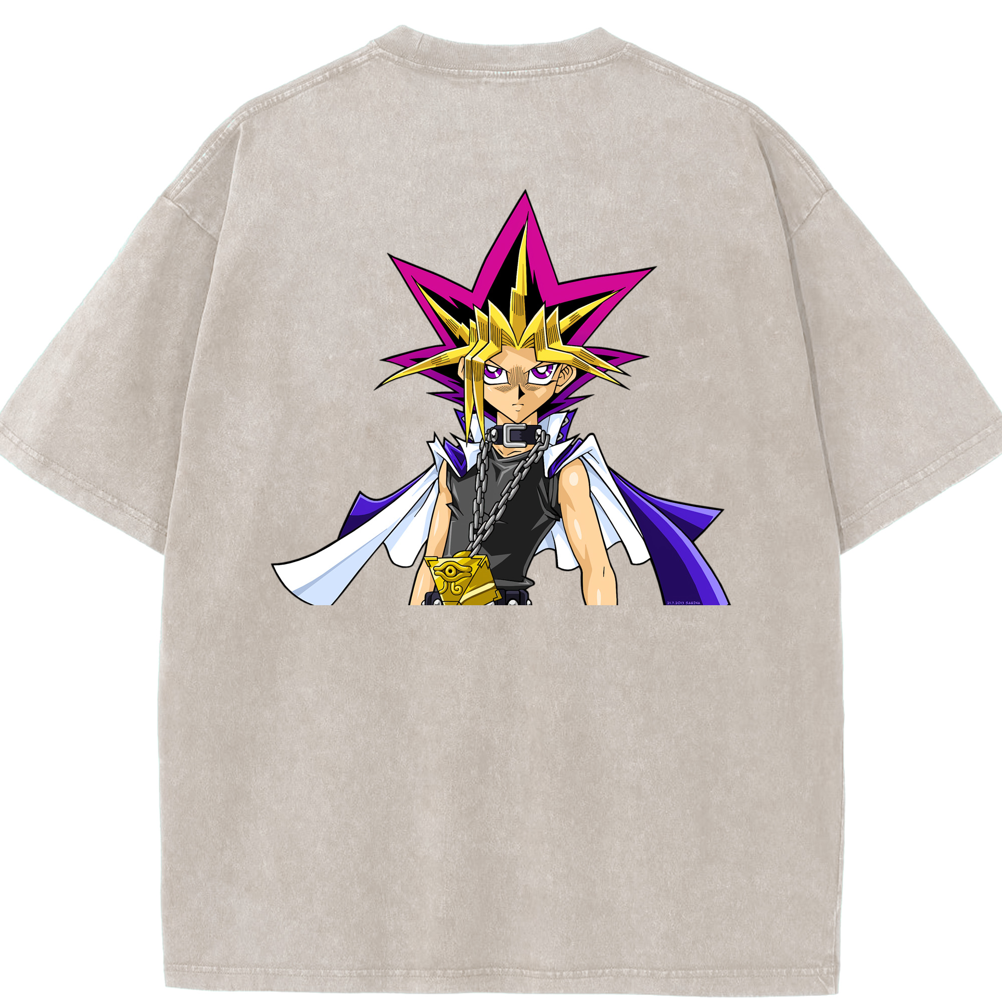 （画像用） 遊☆戯☆王 Yu-Gi-Oh! 綿100% ヴィンテージ風 半袖Tシャツ（背面プリント）