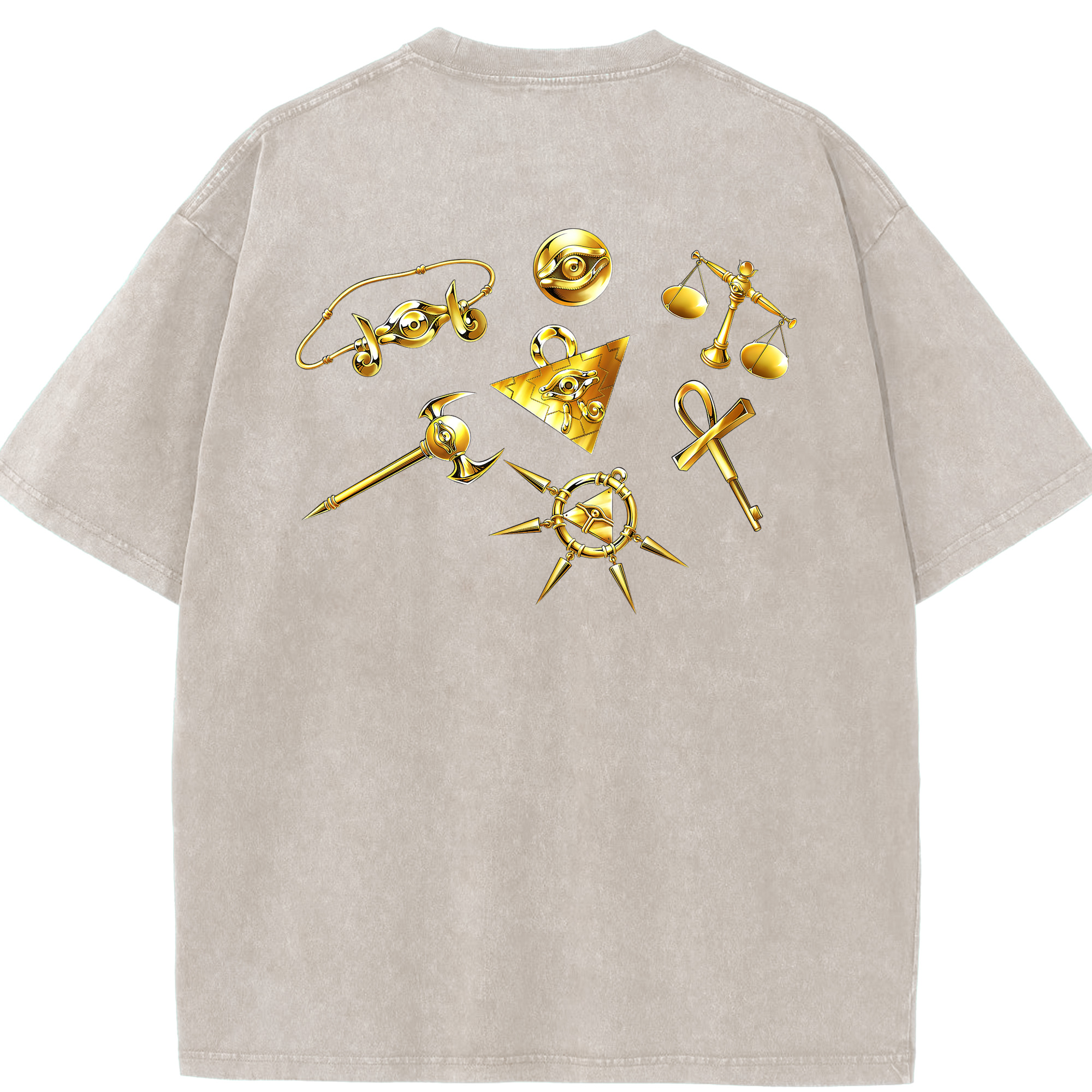 （画像用） 遊☆戯☆王 Yu-Gi-Oh! 綿100% ヴィンテージ風 半袖Tシャツ（背面プリント）