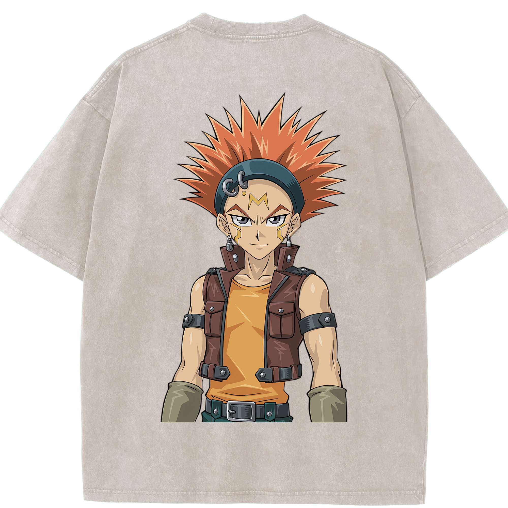 （画像用） 遊☆戯☆王 Yu-Gi-Oh! 綿100% ヴィンテージ風 半袖Tシャツ（背面プリント）