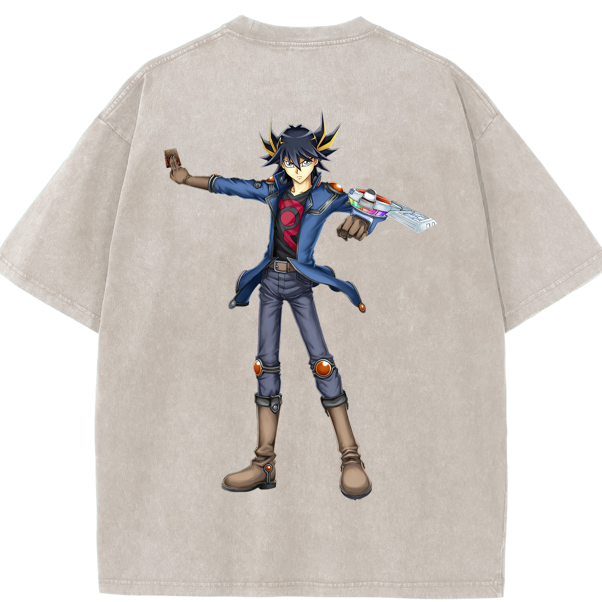 （画像用） 遊☆戯☆王 Yu-Gi-Oh! 綿100% ヴィンテージ風 半袖Tシャツ（背面プリント）