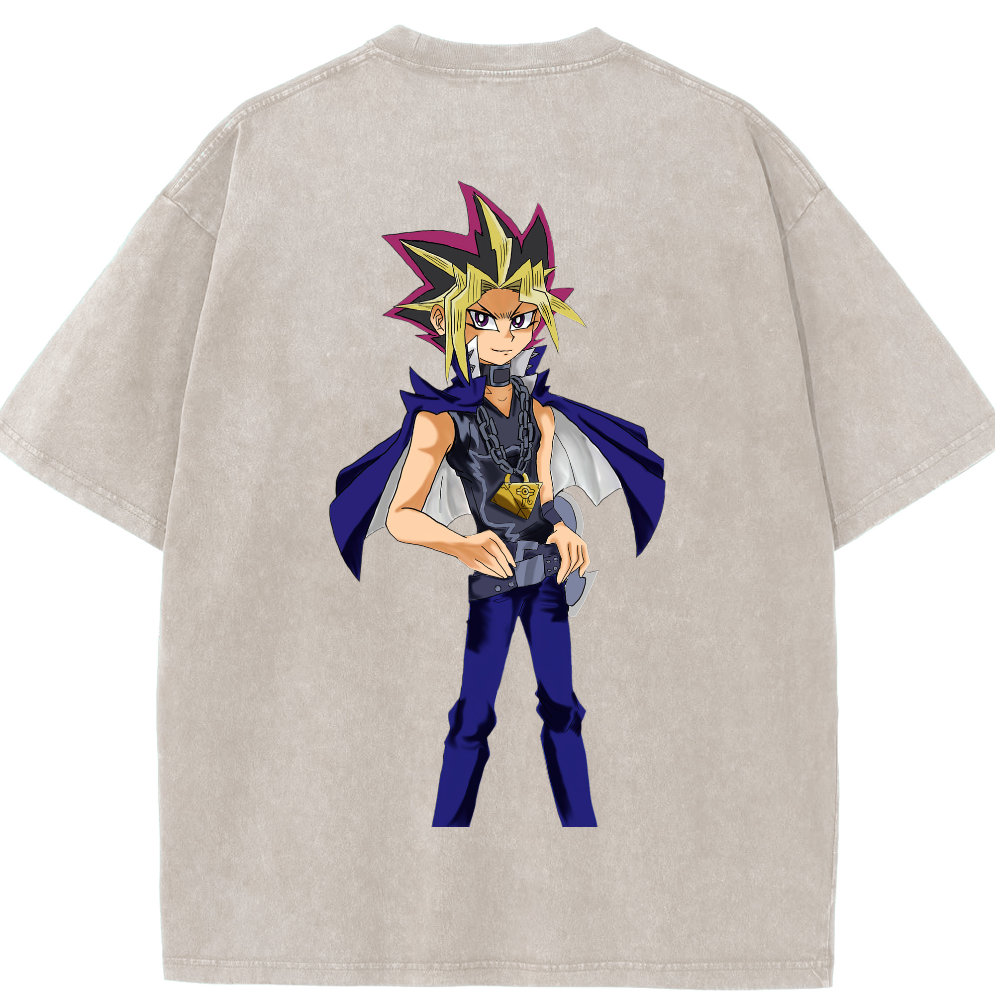 （画像用） 遊☆戯☆王 Yu-Gi-Oh! 綿100% ヴィンテージ風 半袖Tシャツ（背面プリント）