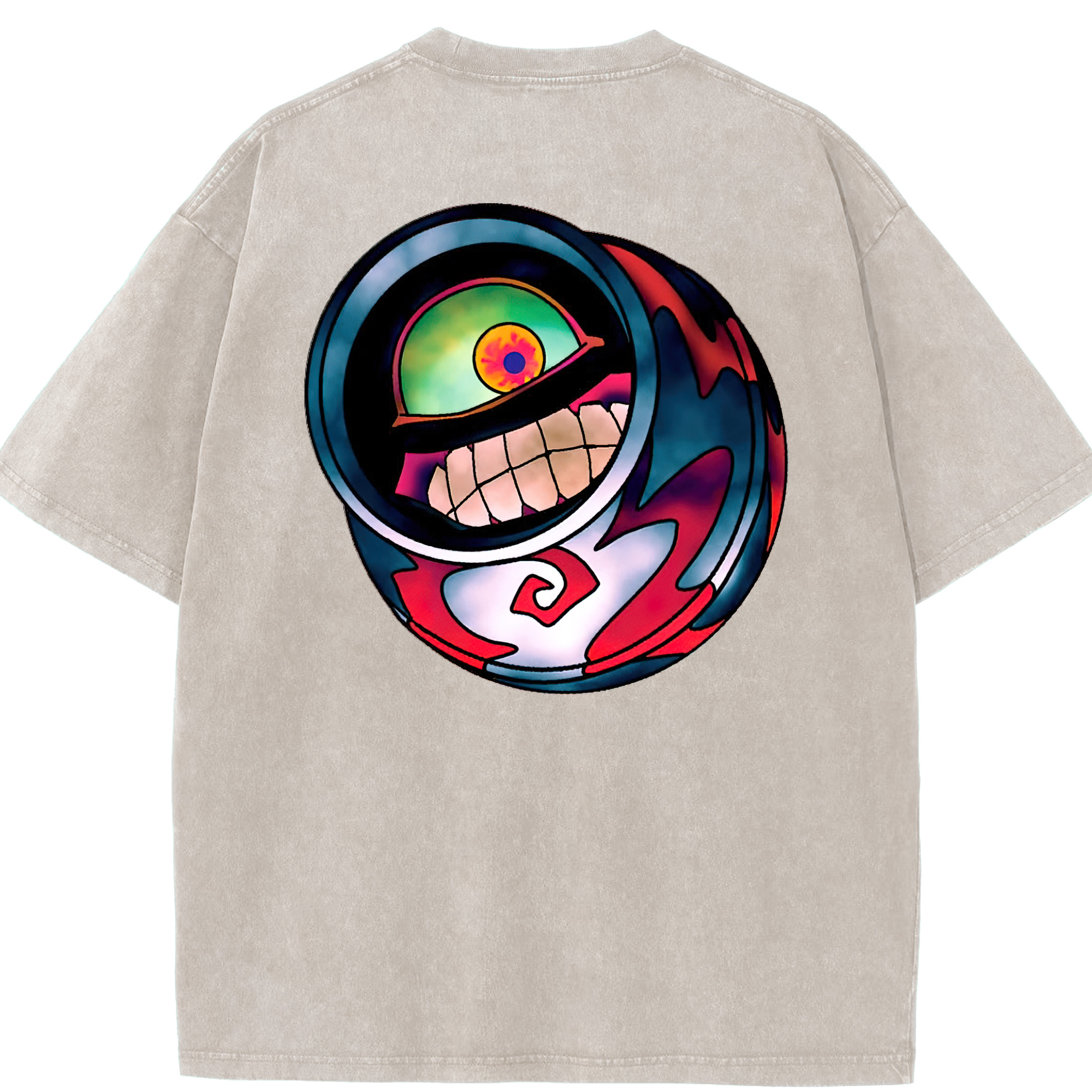 （画像用） 遊☆戯☆王 Yu-Gi-Oh! 綿100% ヴィンテージ風 半袖Tシャツ（背面プリント）