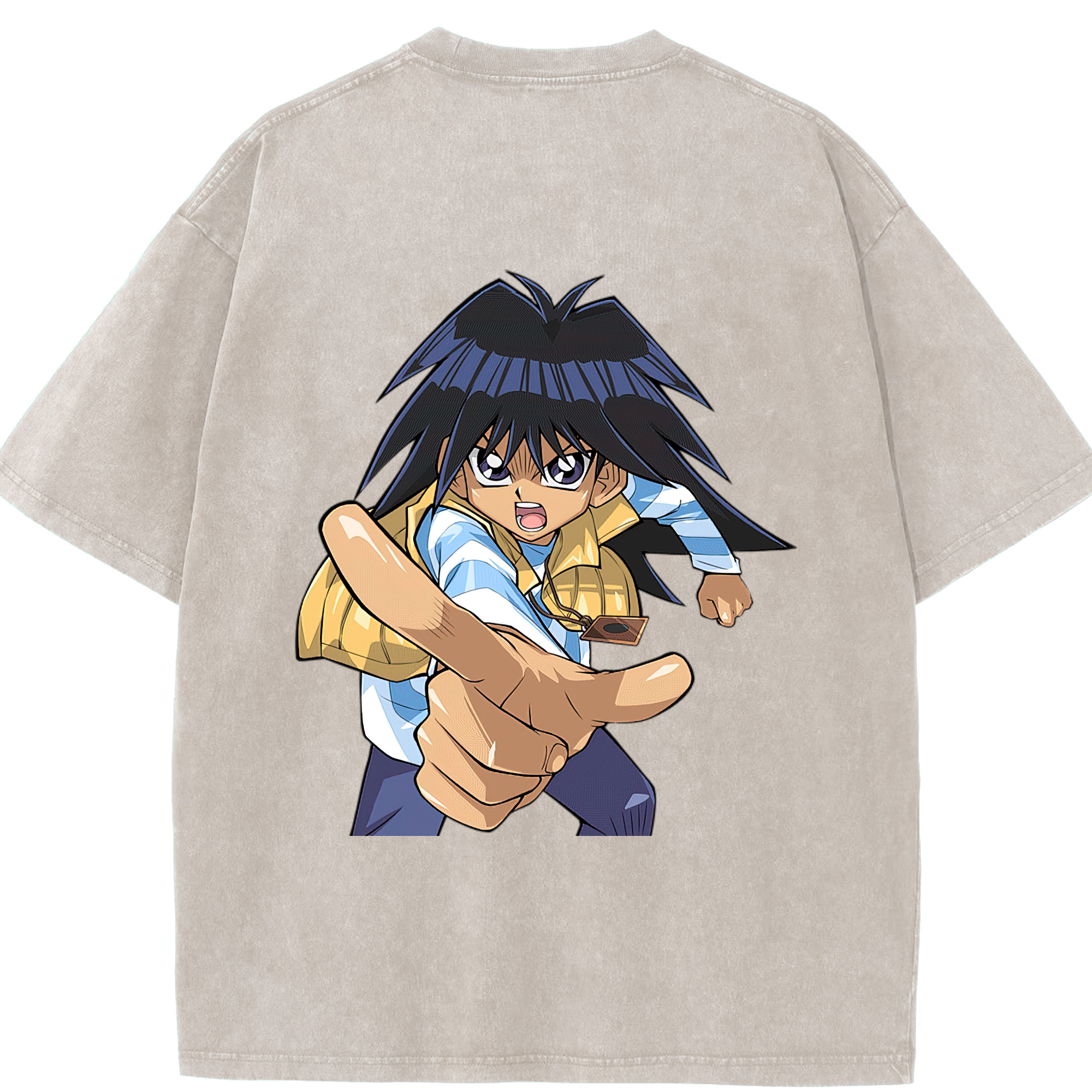 （画像用） 遊☆戯☆王 Yu-Gi-Oh! 綿100% ヴィンテージ風 半袖Tシャツ（背面プリント）
