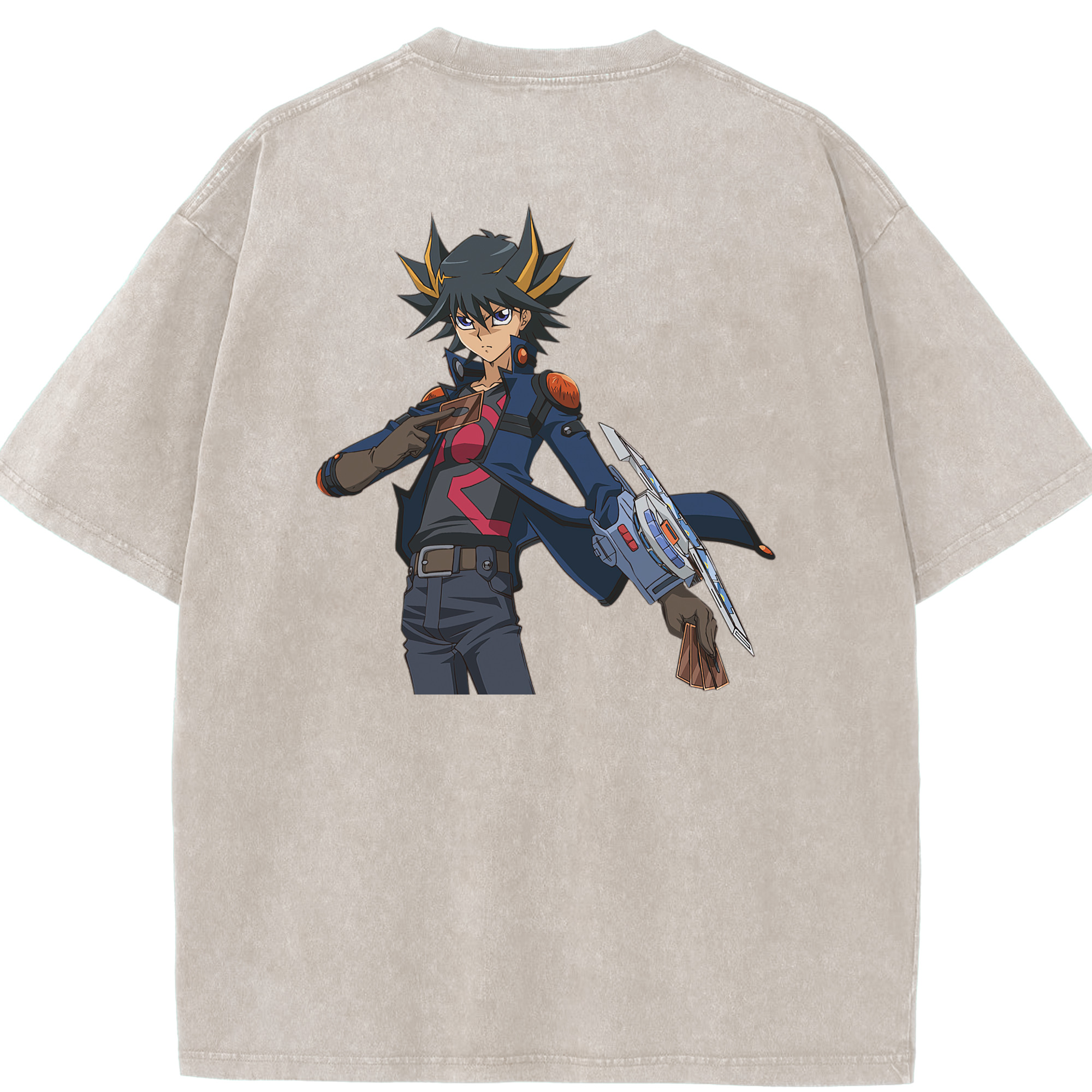（画像用） 遊☆戯☆王 Yu-Gi-Oh! 綿100% ヴィンテージ風 半袖Tシャツ（背面プリント）