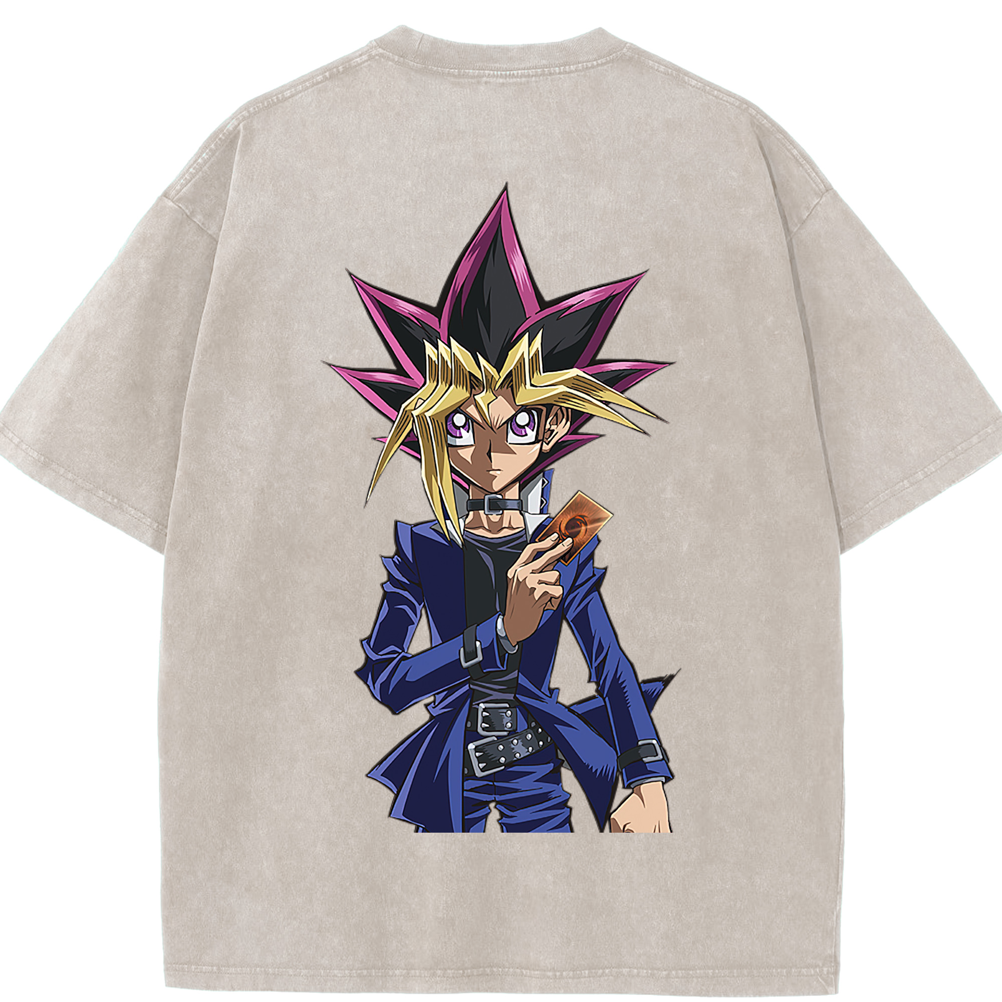 （画像用） 遊☆戯☆王 Yu-Gi-Oh! 綿100% ヴィンテージ風 半袖Tシャツ（背面プリント）