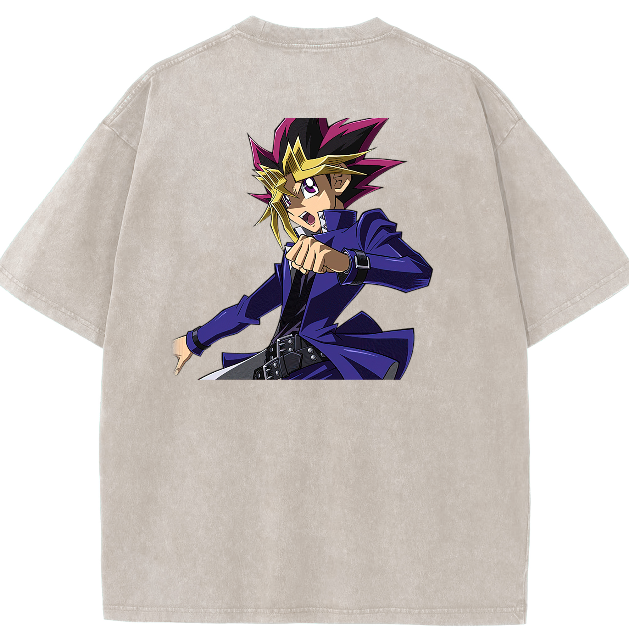 （画像用） 遊☆戯☆王 Yu-Gi-Oh! 綿100% ヴィンテージ風 半袖Tシャツ（背面プリント）