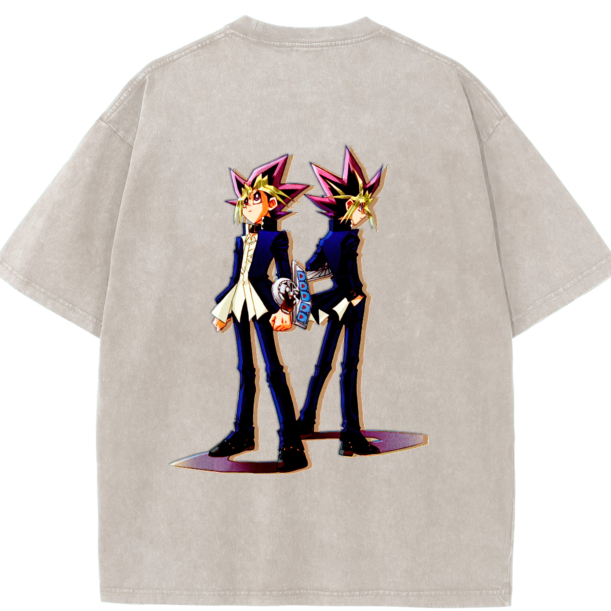 （画像用） 遊☆戯☆王 Yu-Gi-Oh! 綿100% ヴィンテージ風 半袖Tシャツ（背面プリント）