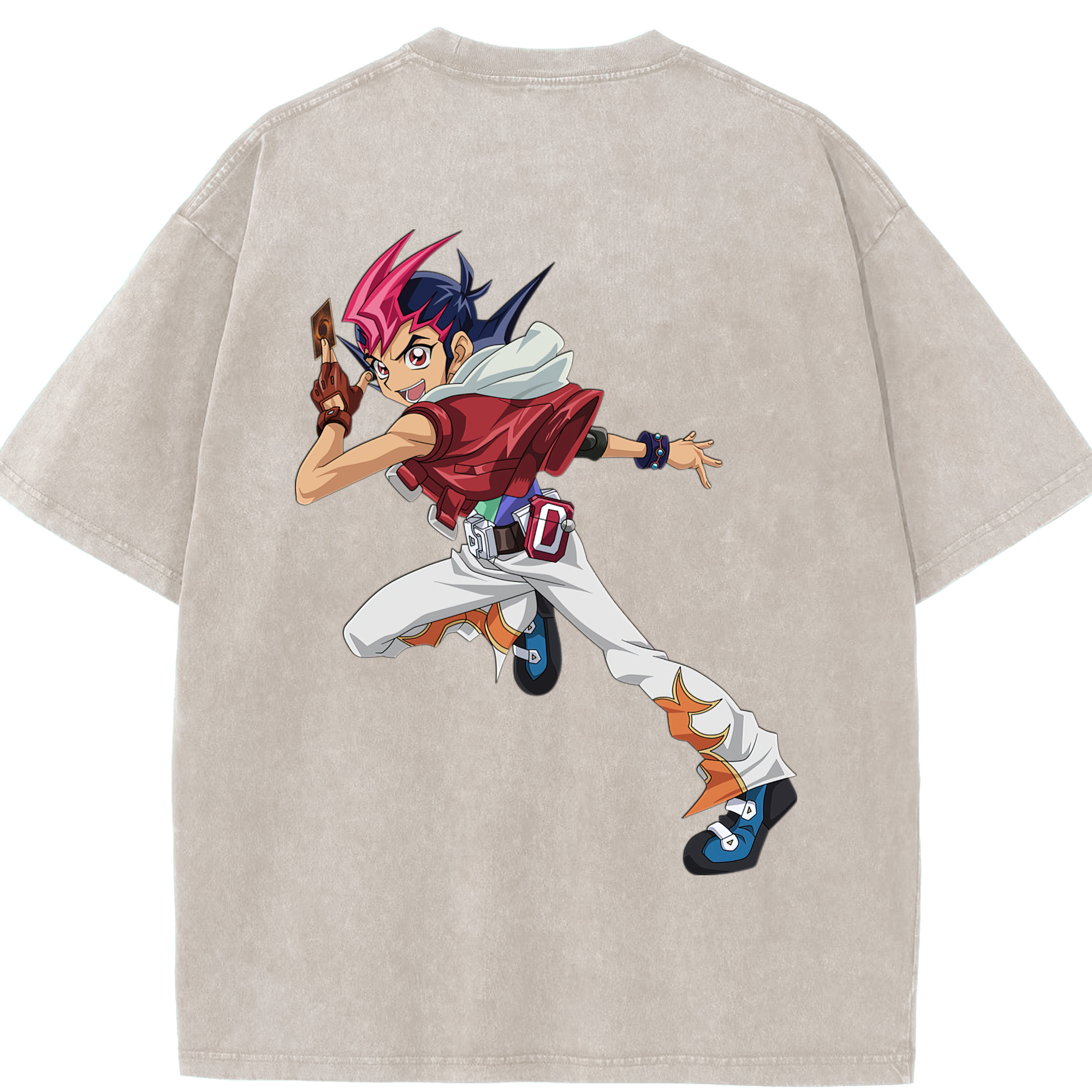 （画像用） 遊☆戯☆王 Yu-Gi-Oh! 綿100% ヴィンテージ風 半袖Tシャツ（背面プリント）