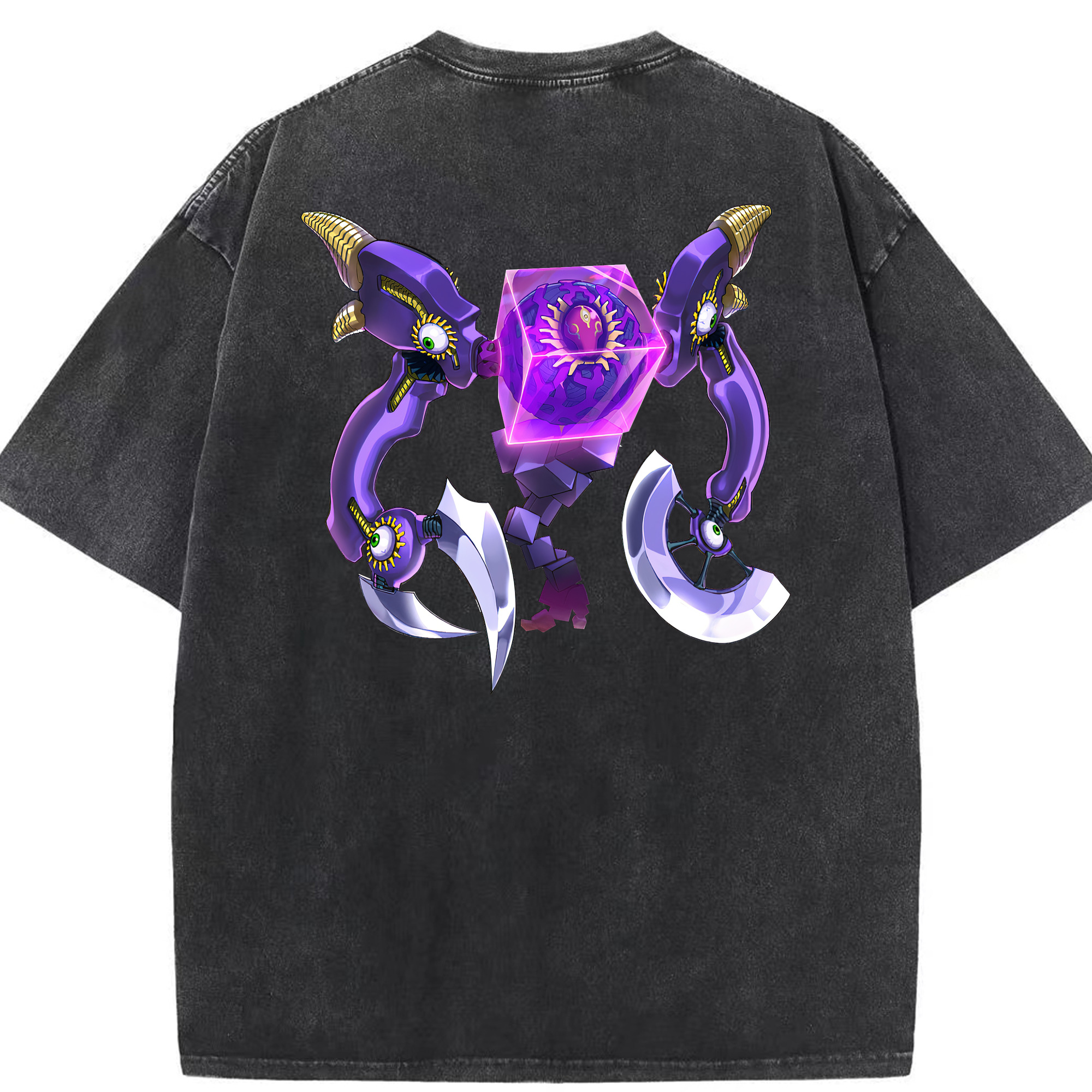 （画像用） 遊☆戯☆王 Yu-Gi-Oh! 綿100% ヴィンテージ風 半袖Tシャツ（背面プリント）