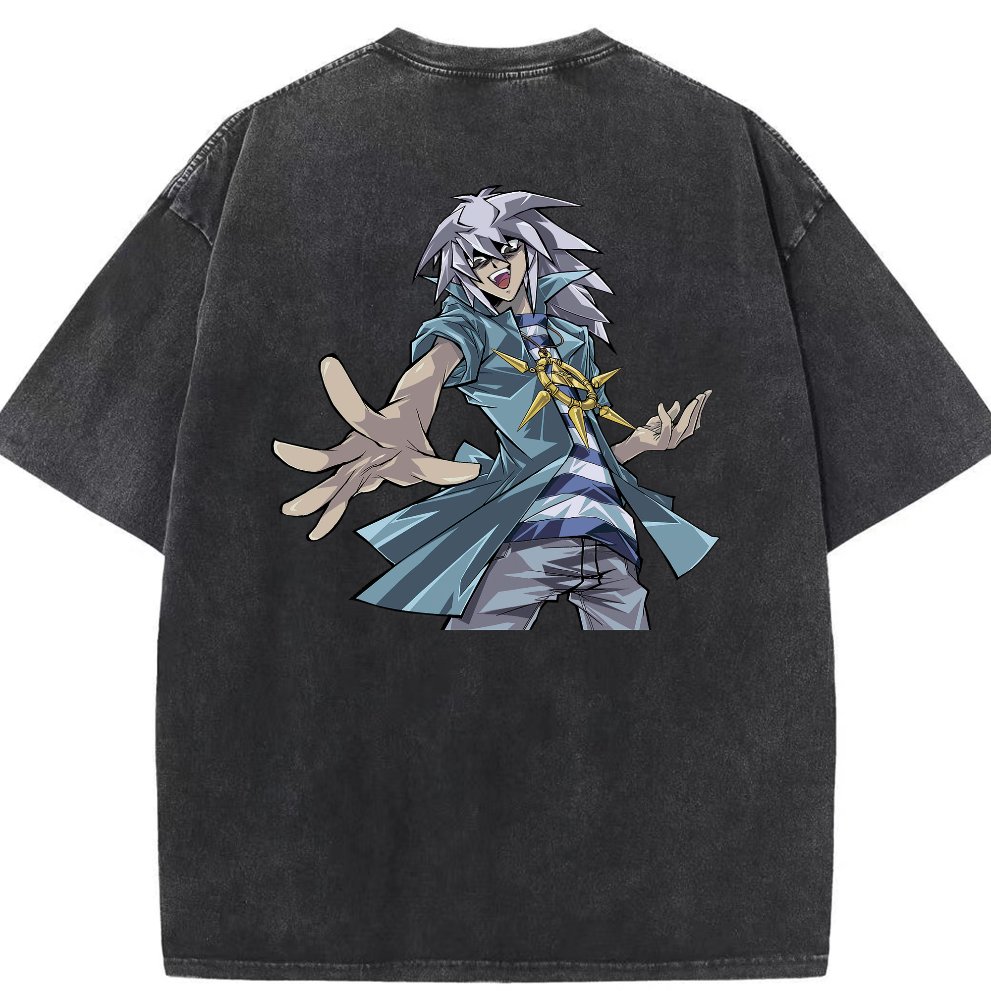 （画像用） 遊☆戯☆王 Yu-Gi-Oh! 綿100% ヴィンテージ風 半袖Tシャツ（背面プリント）