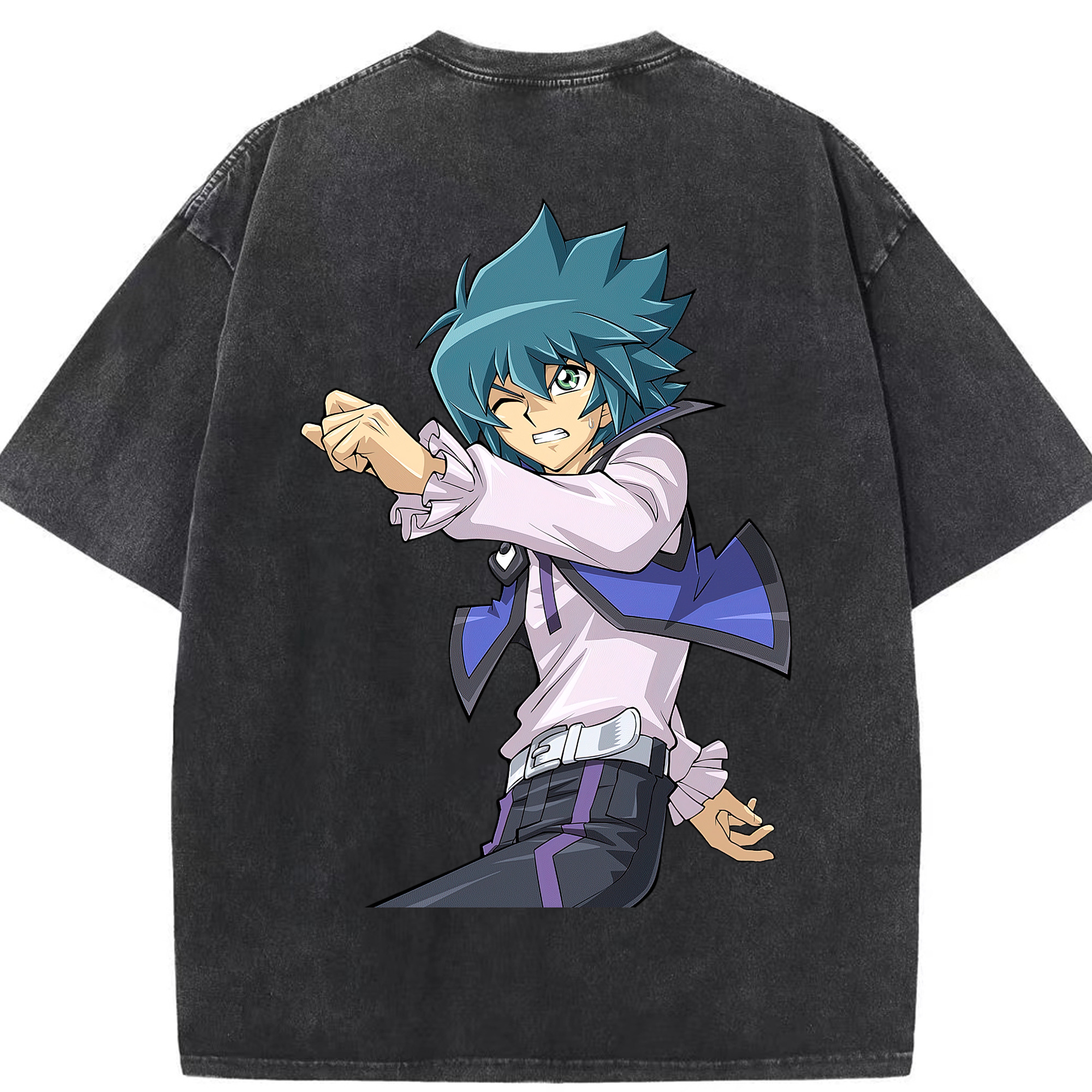 （画像用） 遊☆戯☆王 Yu-Gi-Oh! 綿100% ヴィンテージ風 半袖Tシャツ（背面プリント）