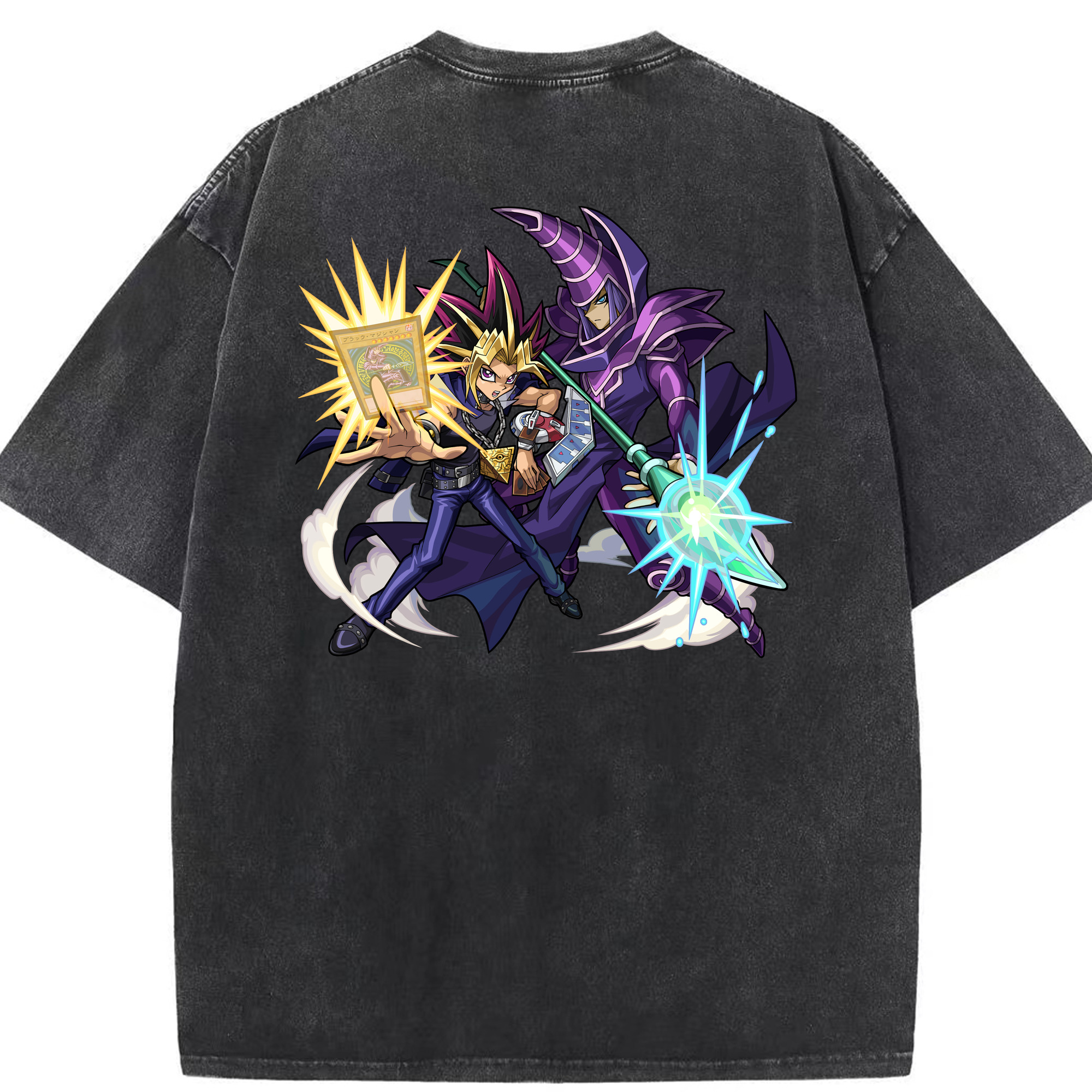 （画像用） 遊☆戯☆王 Yu-Gi-Oh! 綿100% ヴィンテージ風 半袖Tシャツ（背面プリント）