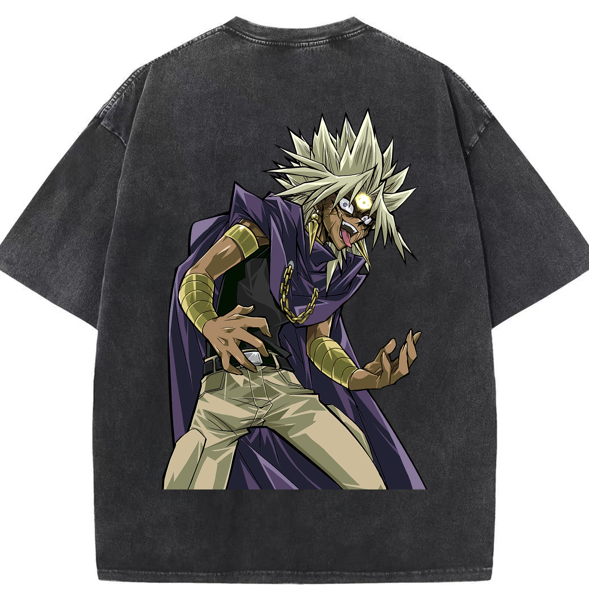 （画像用） 遊☆戯☆王 Yu-Gi-Oh! 綿100% ヴィンテージ風 半袖Tシャツ（背面プリント）