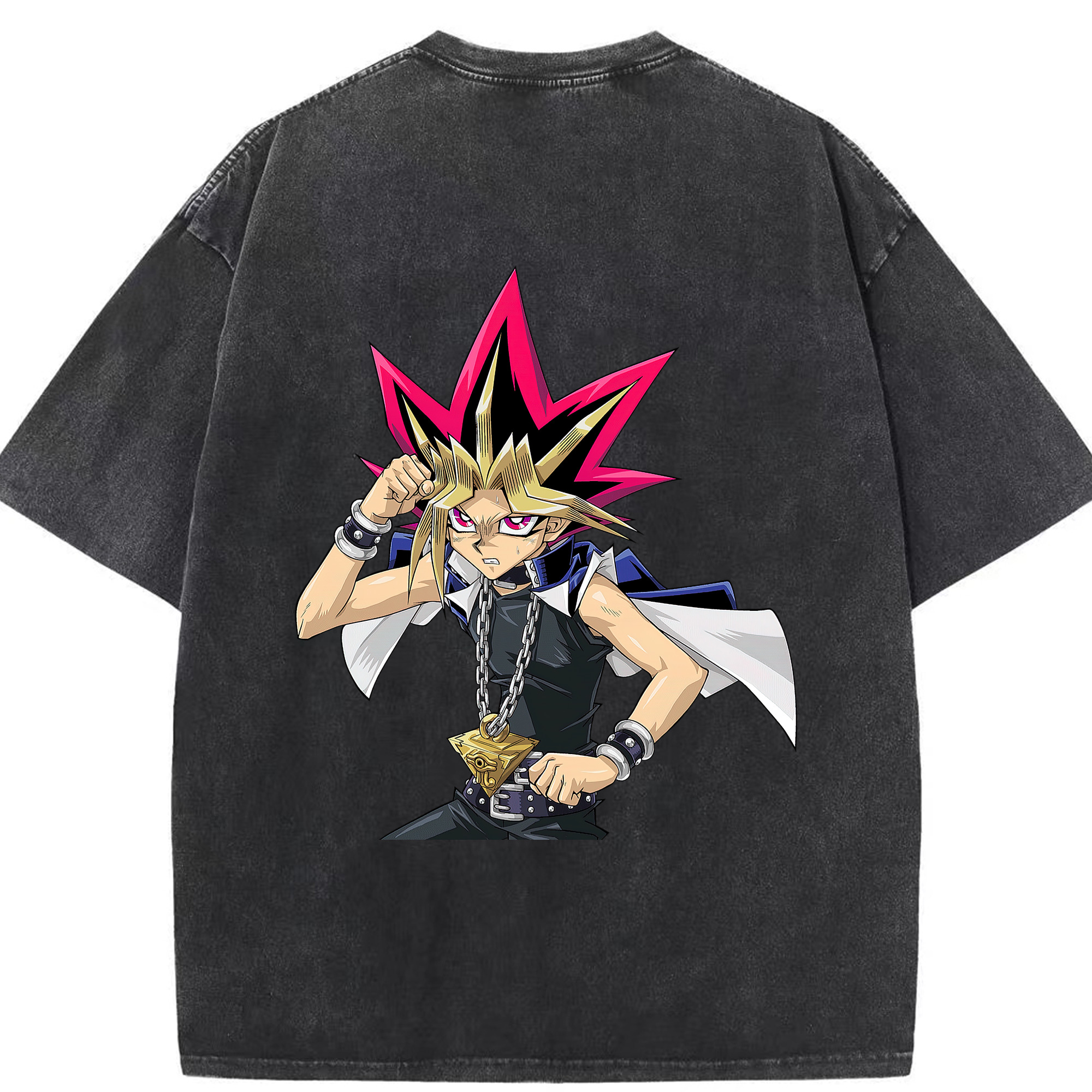 （画像用） 遊☆戯☆王 Yu-Gi-Oh! 綿100% ヴィンテージ風 半袖Tシャツ（背面プリント）