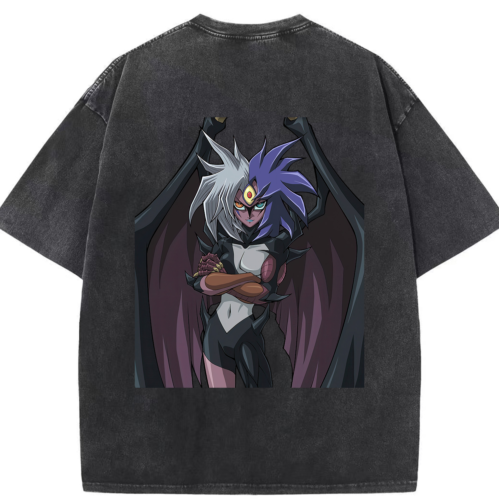 （画像用） 遊☆戯☆王 Yu-Gi-Oh! 綿100% ヴィンテージ風 半袖Tシャツ（背面プリント）
