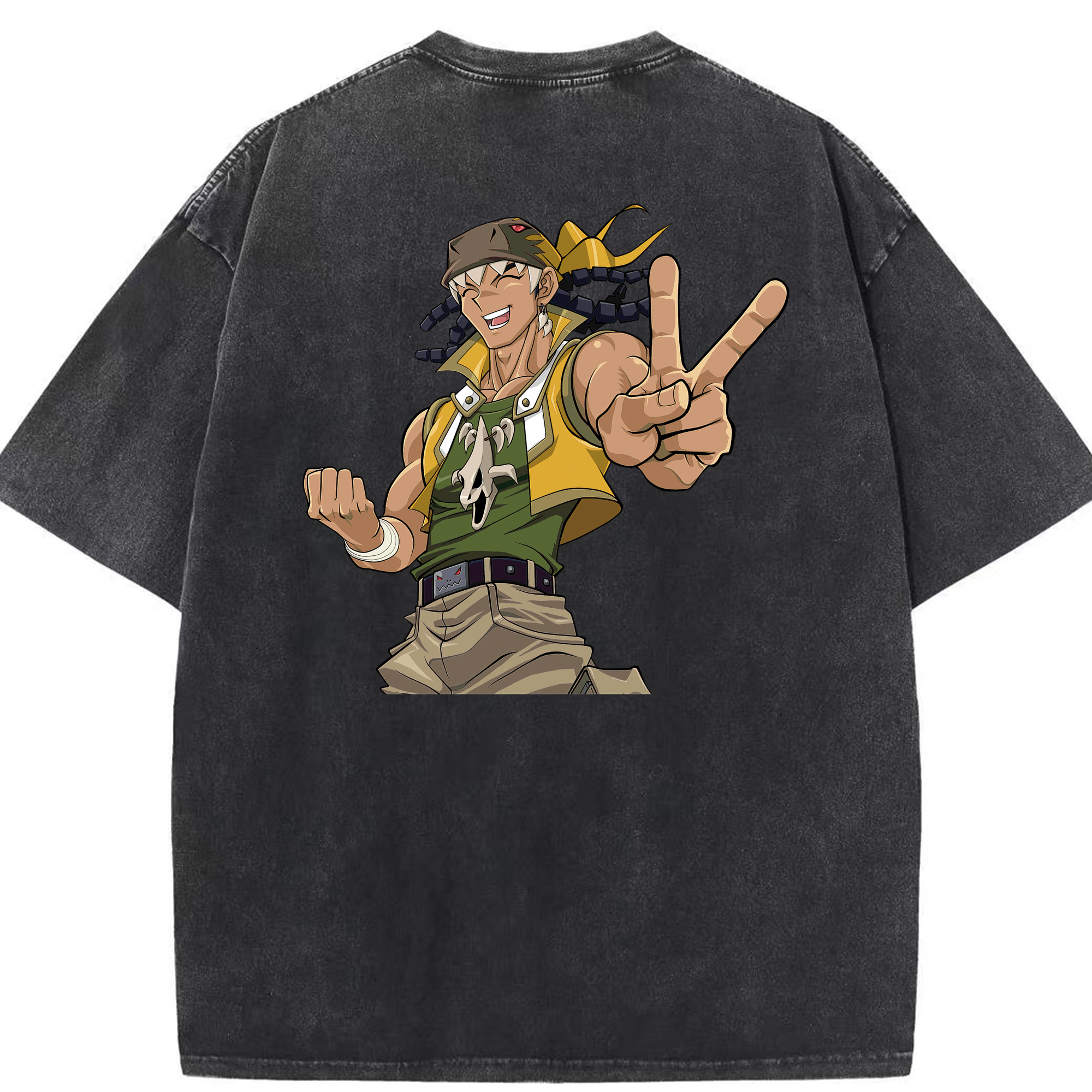 （画像用） 遊☆戯☆王 Yu-Gi-Oh! 綿100% ヴィンテージ風 半袖Tシャツ（背面プリント）
