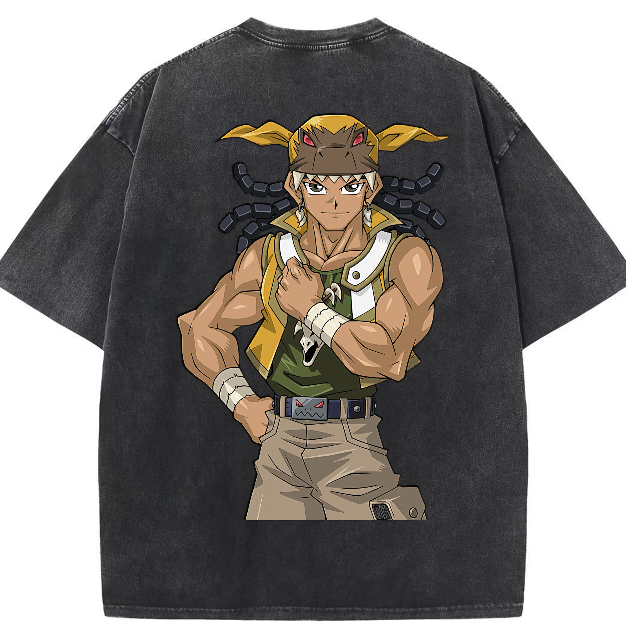 （画像用） 遊☆戯☆王 Yu-Gi-Oh! 綿100% ヴィンテージ風 半袖Tシャツ（背面プリント）