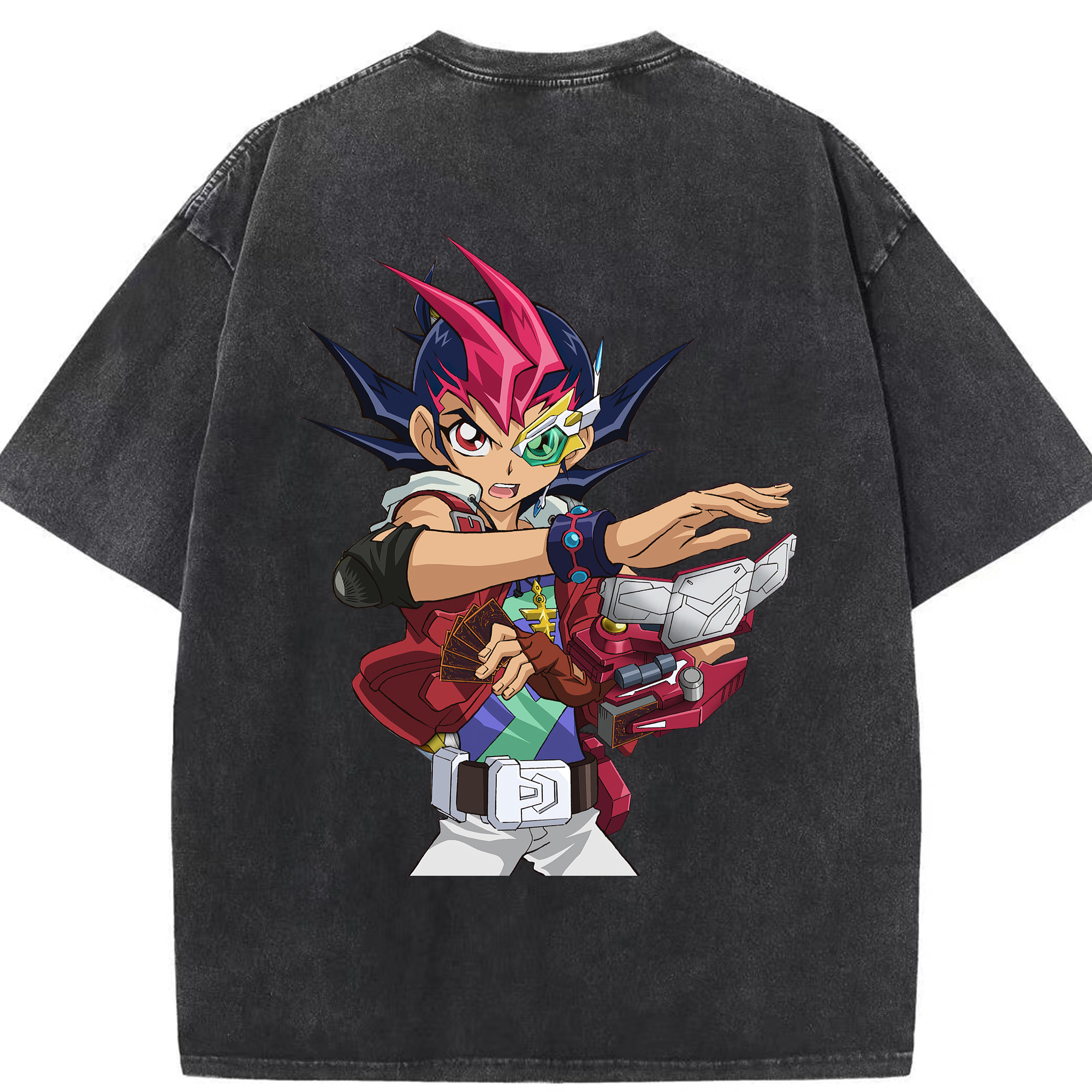 （画像用） 遊☆戯☆王 Yu-Gi-Oh! 綿100% ヴィンテージ風 半袖Tシャツ（背面プリント）