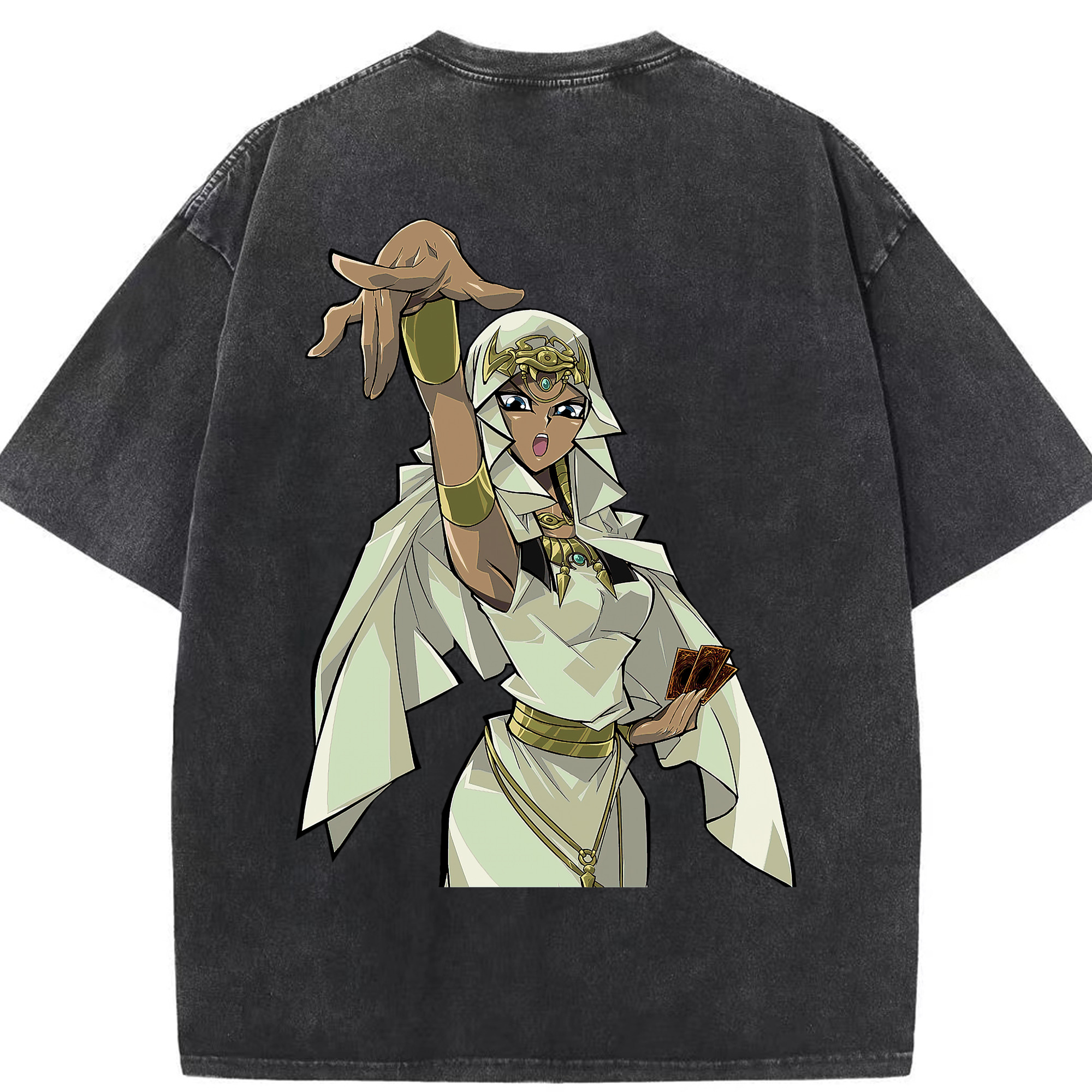 （画像用） 遊☆戯☆王 Yu-Gi-Oh! 綿100% ヴィンテージ風 半袖Tシャツ（背面プリント）