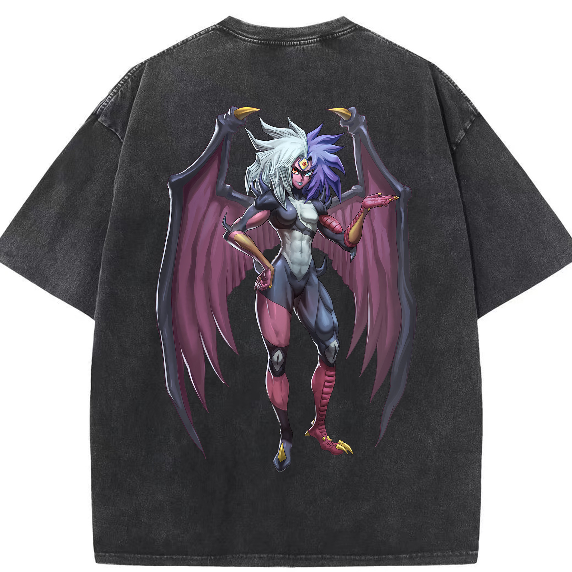 （画像用） 遊☆戯☆王 Yu-Gi-Oh! 綿100% ヴィンテージ風 半袖Tシャツ（背面プリント）