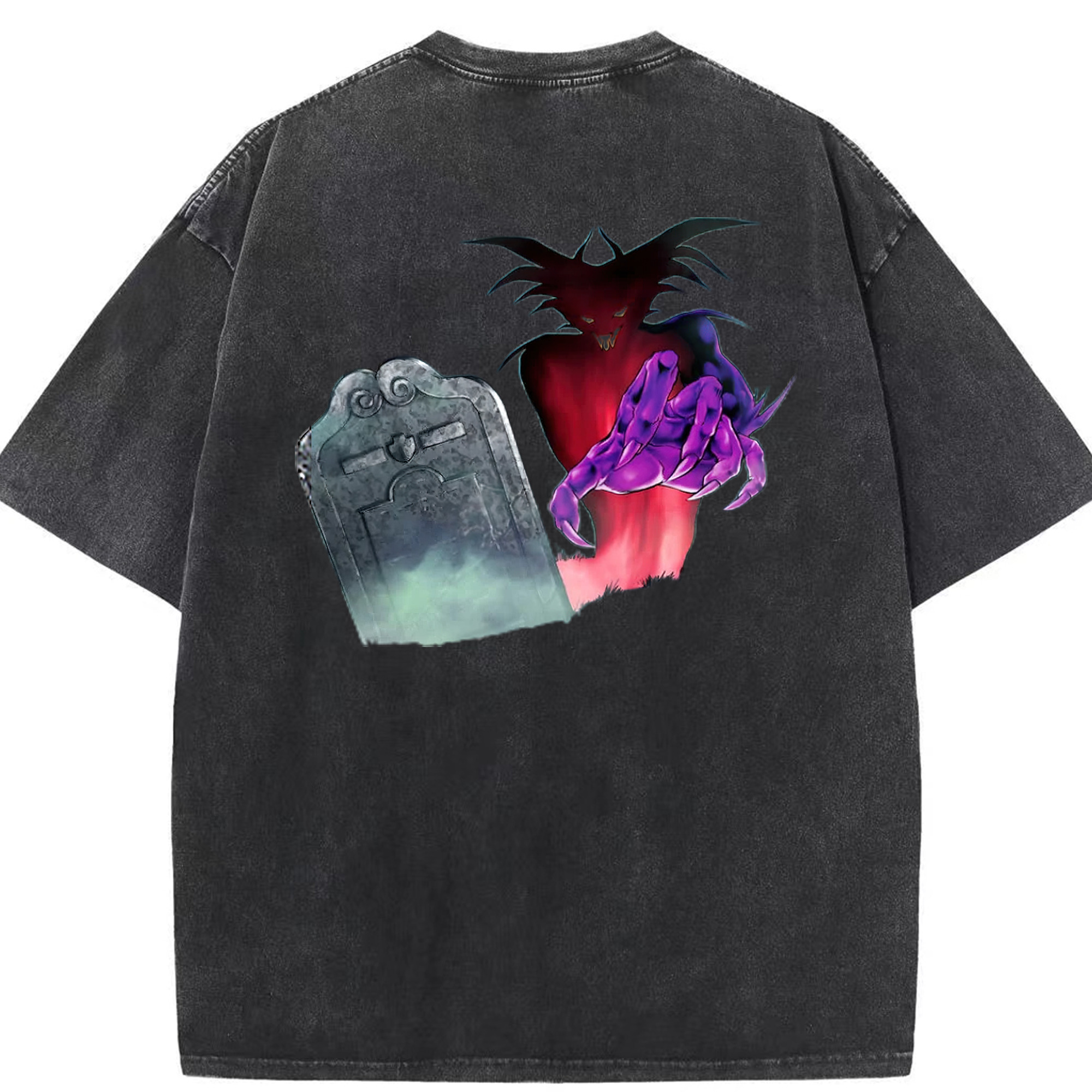 （画像用） 遊☆戯☆王 Yu-Gi-Oh! 綿100% ヴィンテージ風 半袖Tシャツ（背面プリント）
