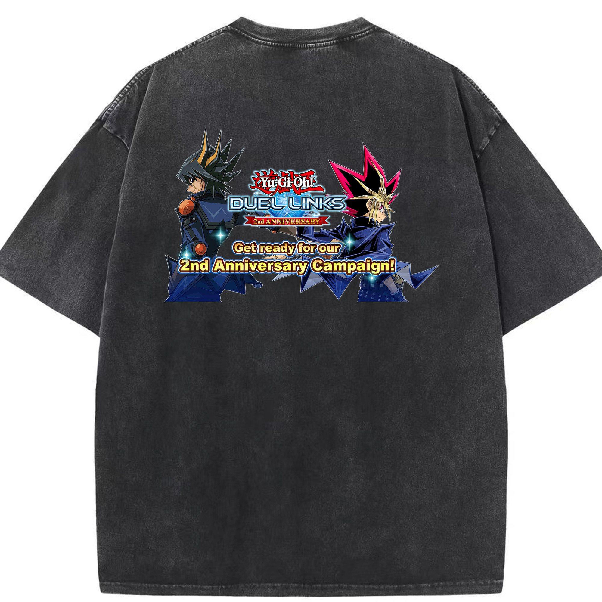 （画像用） 遊☆戯☆王 Yu-Gi-Oh! 綿100% ヴィンテージ風 半袖Tシャツ（背面プリント）