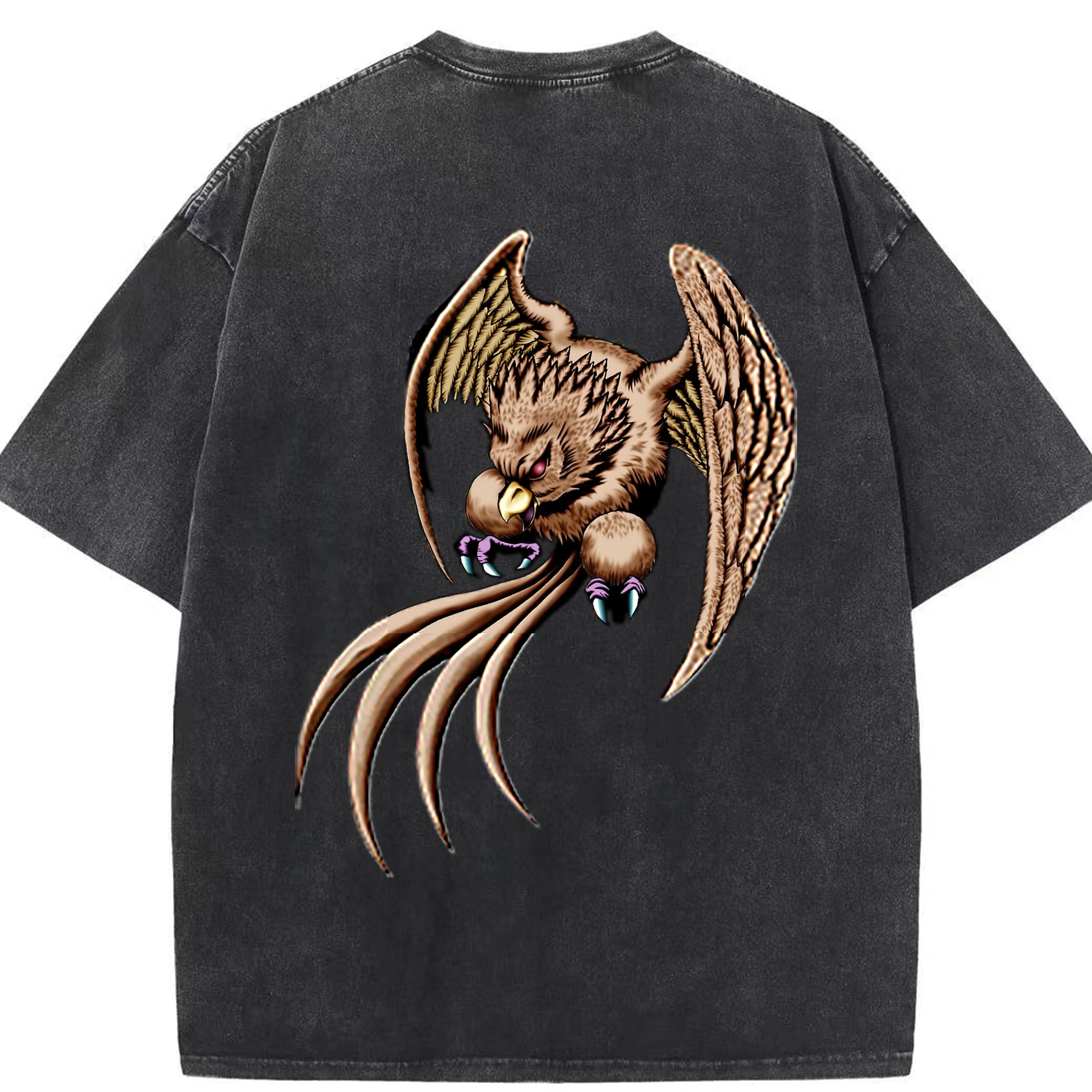 （画像用） 遊☆戯☆王 Yu-Gi-Oh! 綿100% ヴィンテージ風 半袖Tシャツ（背面プリント）