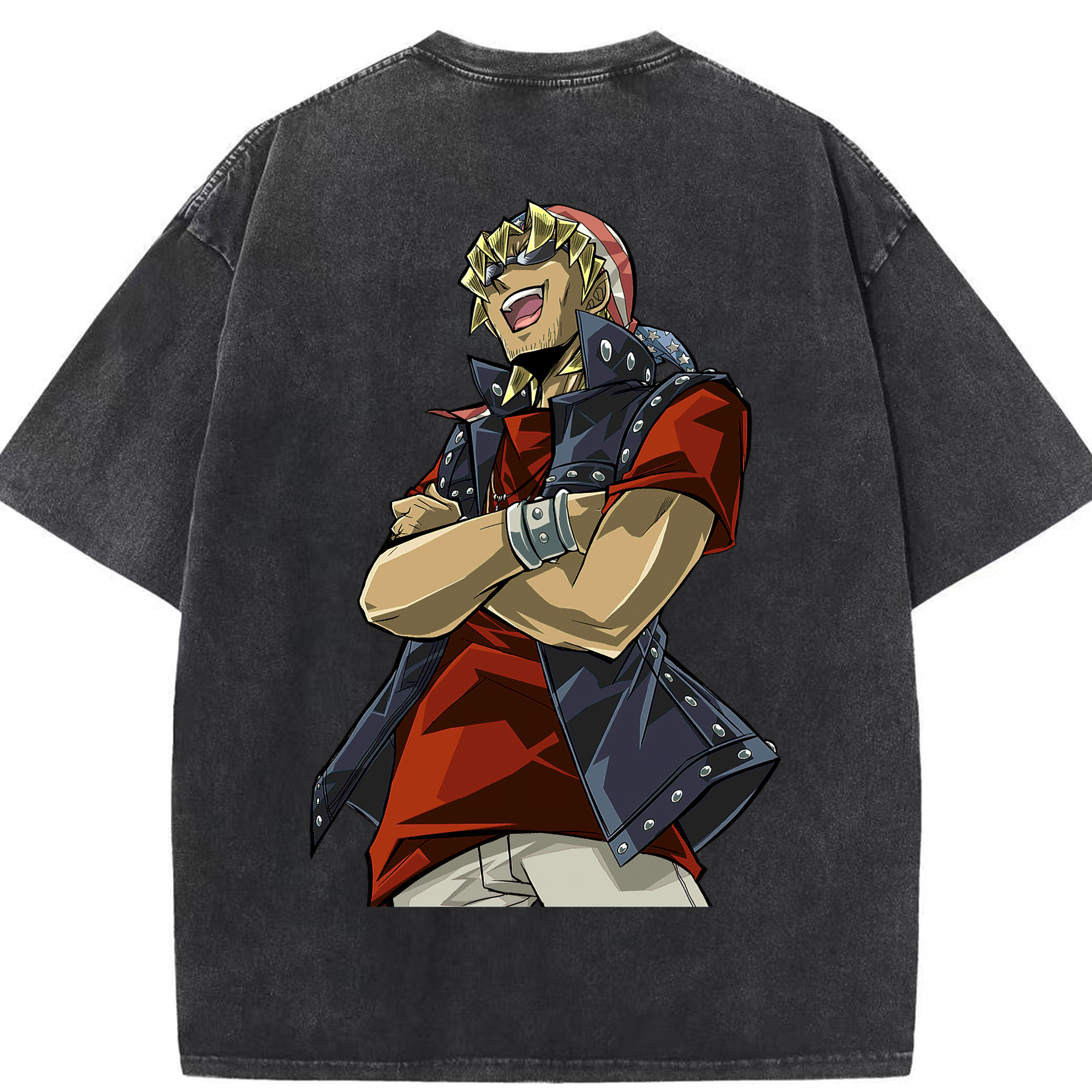 （画像用） 遊☆戯☆王 Yu-Gi-Oh! 綿100% ヴィンテージ風 半袖Tシャツ（背面プリント）