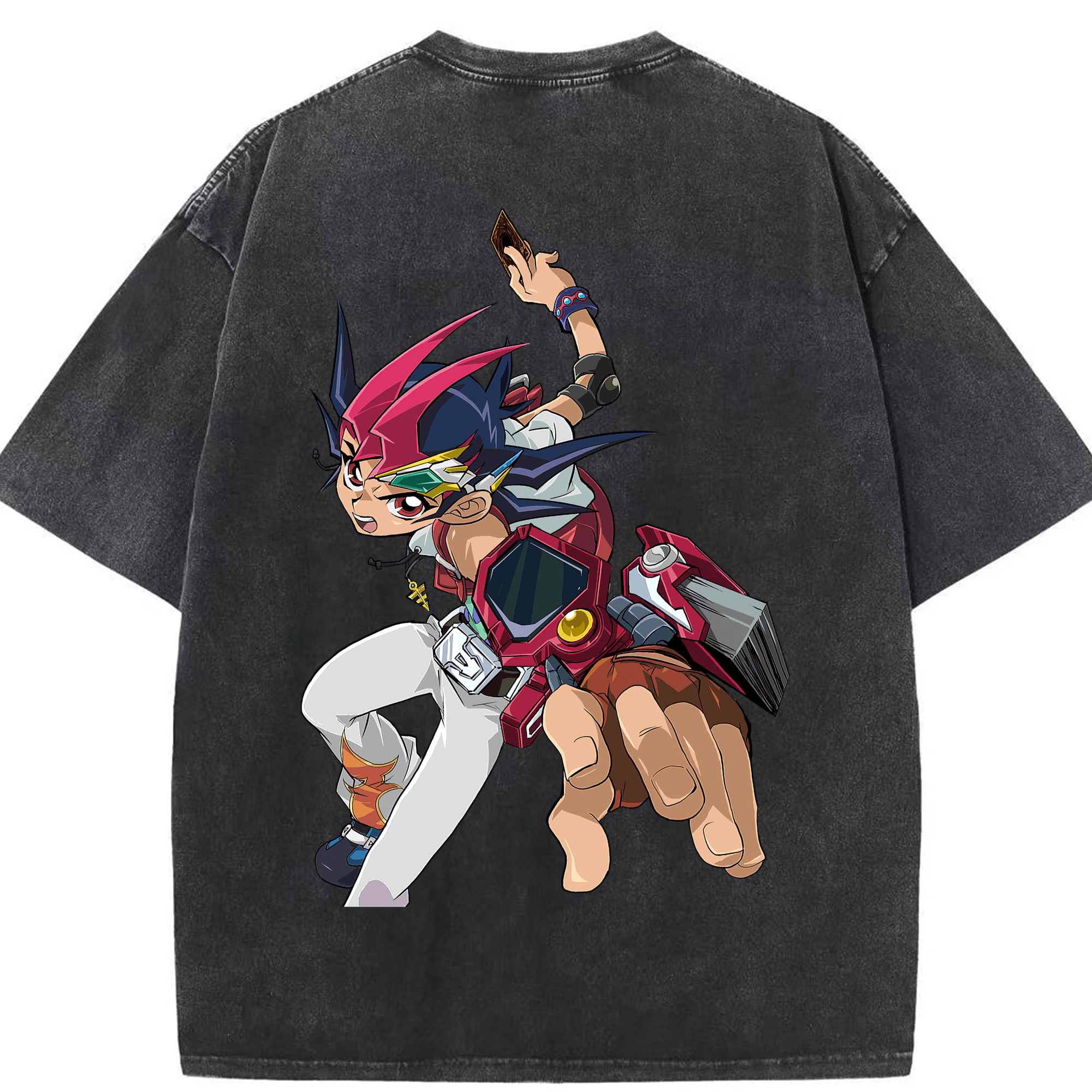 （画像用） 遊☆戯☆王 Yu-Gi-Oh! 綿100% ヴィンテージ風 半袖Tシャツ（背面プリント）
