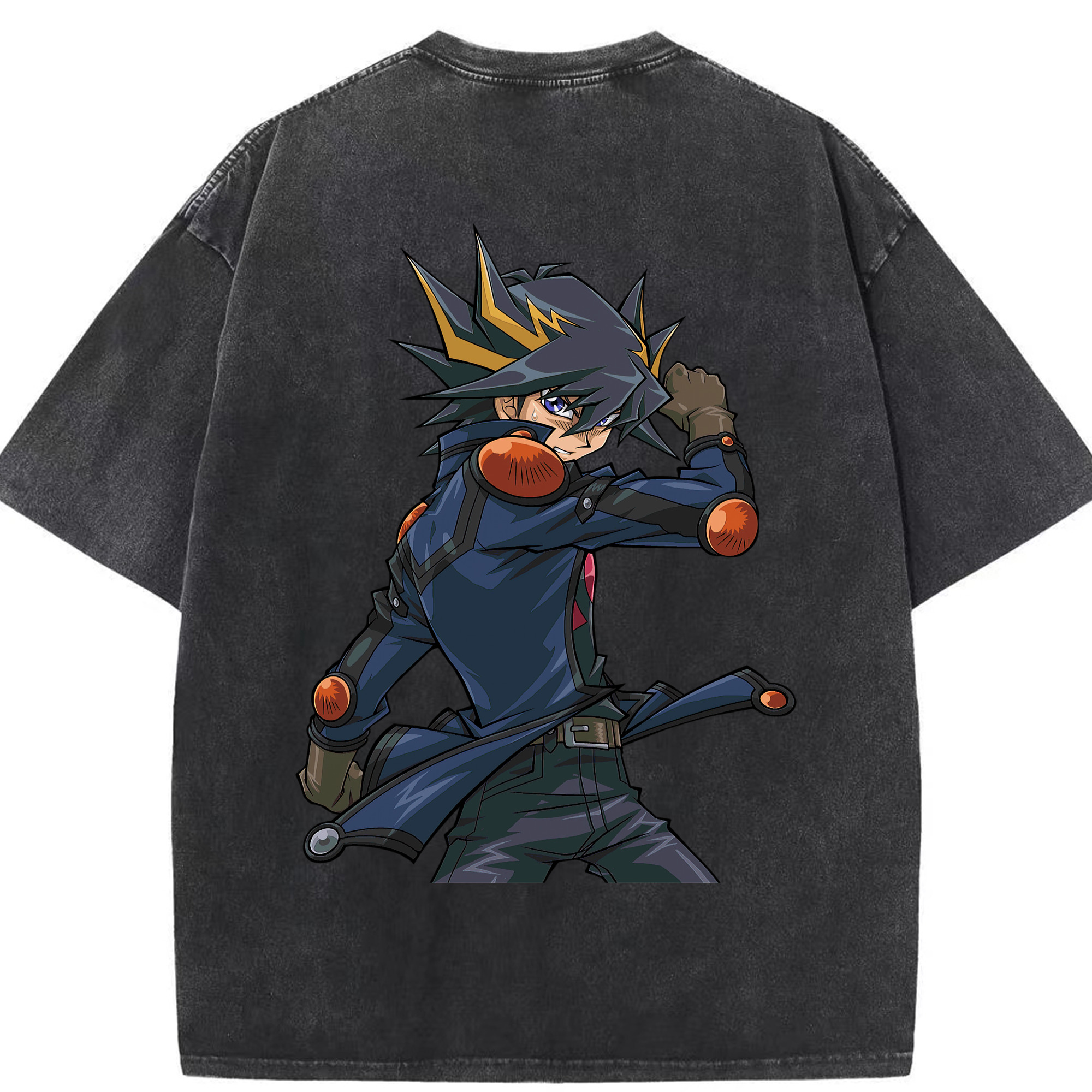 （画像用） 遊☆戯☆王 Yu-Gi-Oh! 綿100% ヴィンテージ風 半袖Tシャツ（背面プリント）