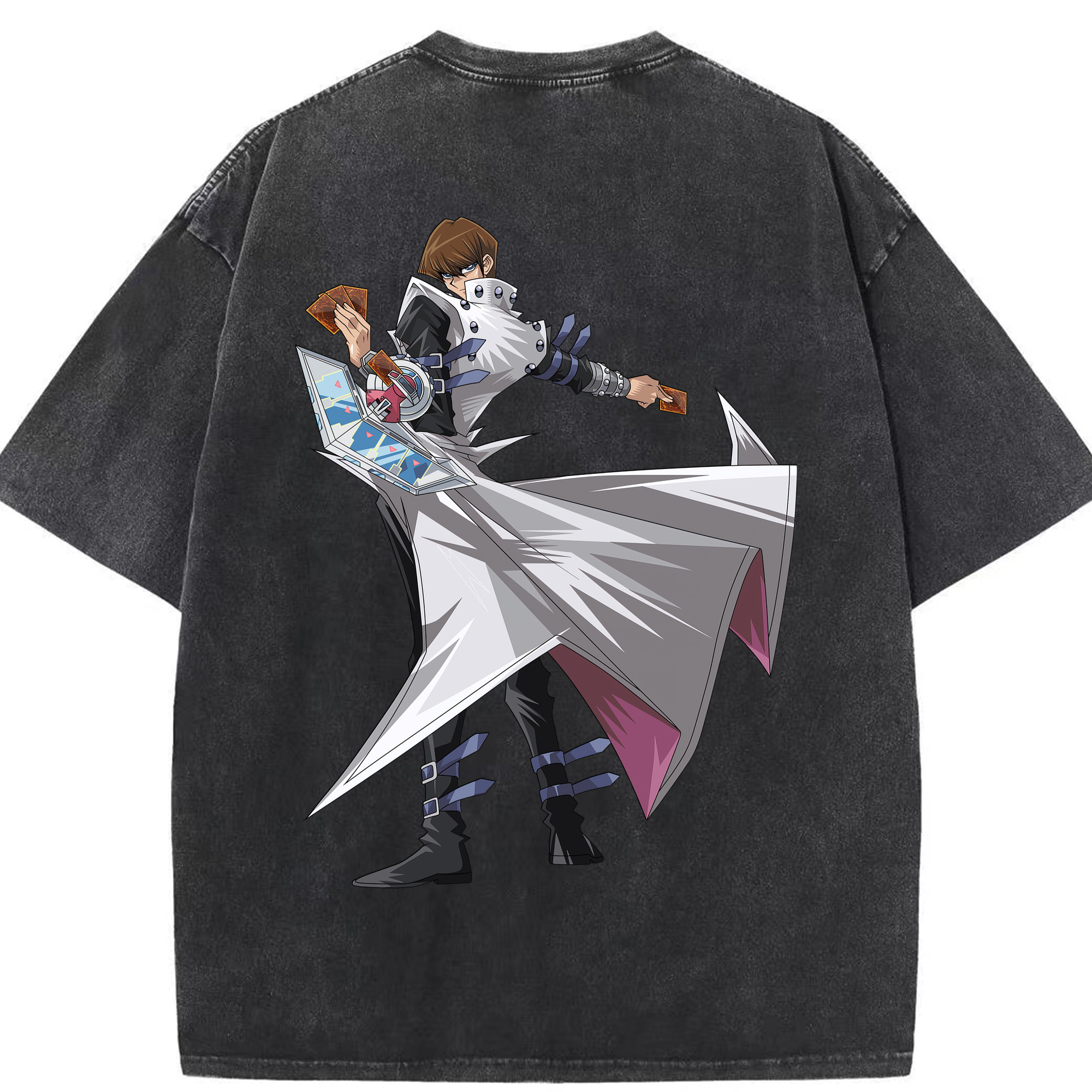（画像用） 遊☆戯☆王 Yu-Gi-Oh! 綿100% ヴィンテージ風 半袖Tシャツ（背面プリント）