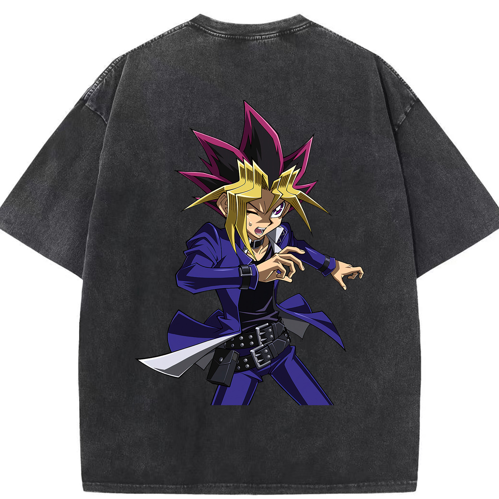 （画像用） 遊☆戯☆王 Yu-Gi-Oh! 綿100% ヴィンテージ風 半袖Tシャツ（背面プリント）
