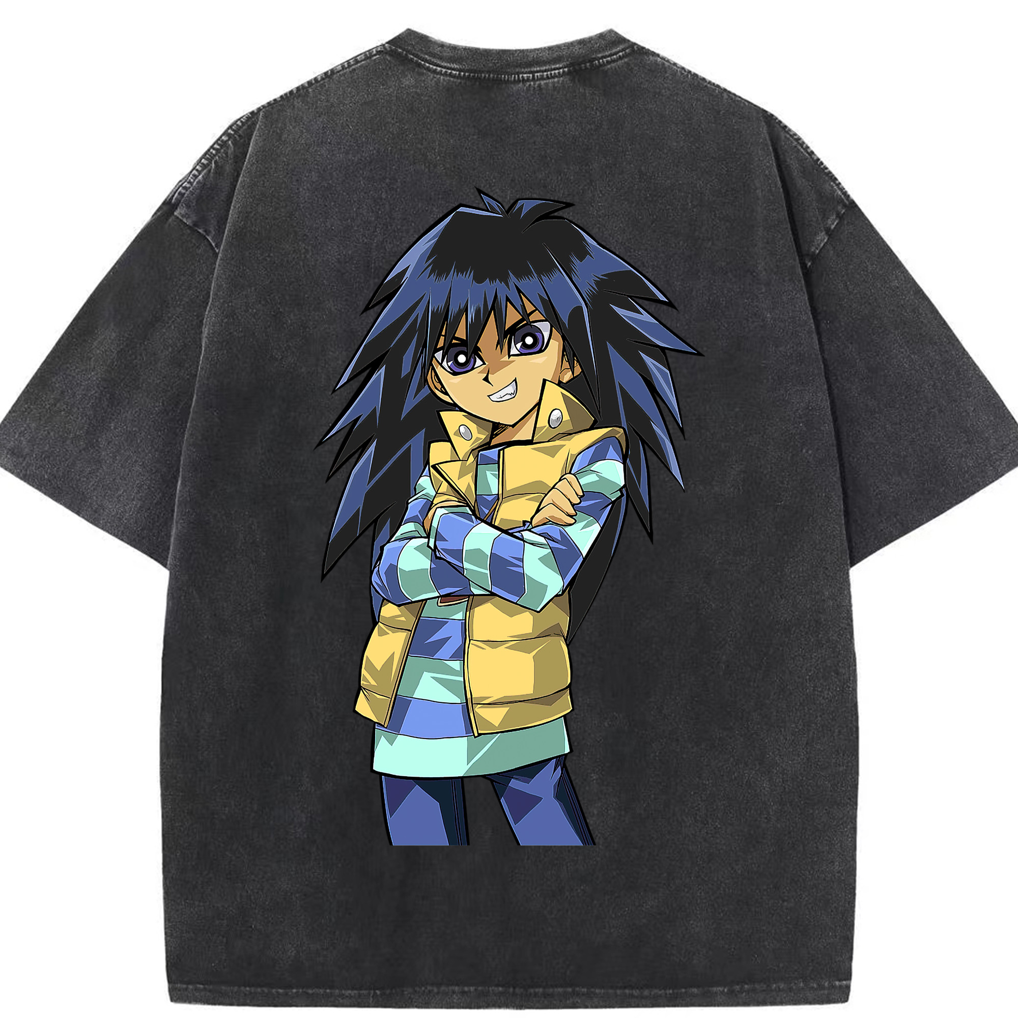 （画像用） 遊☆戯☆王 Yu-Gi-Oh! 綿100% ヴィンテージ風 半袖Tシャツ（背面プリント）